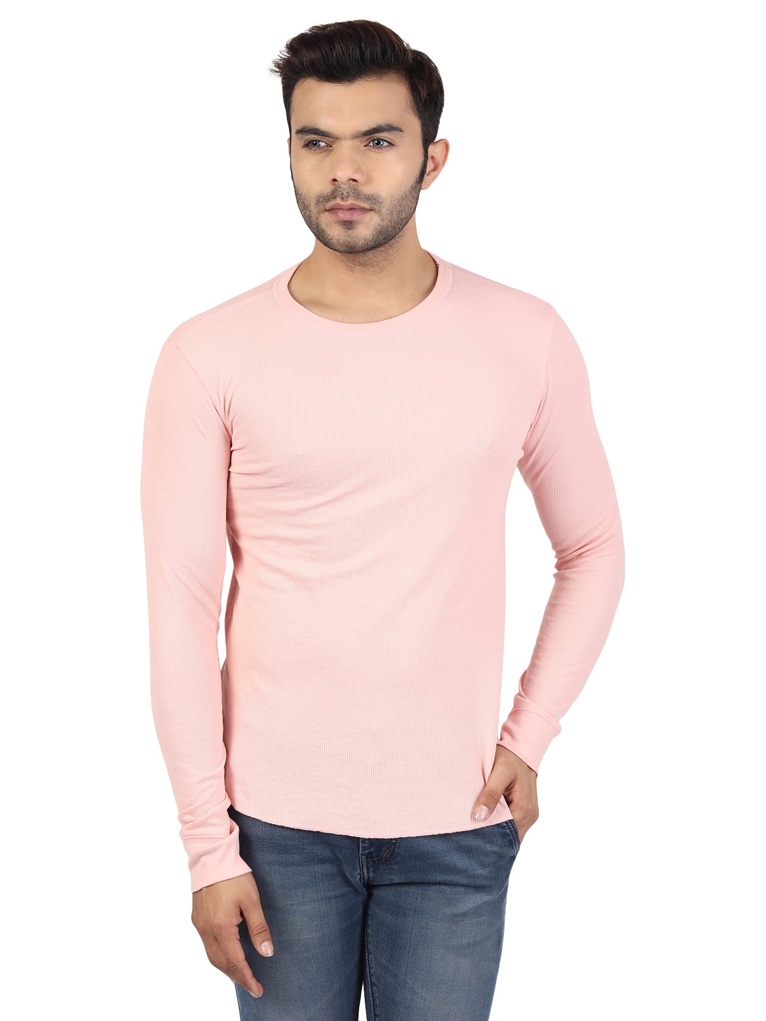 Mens Solid Full Sleeves T-Shirt