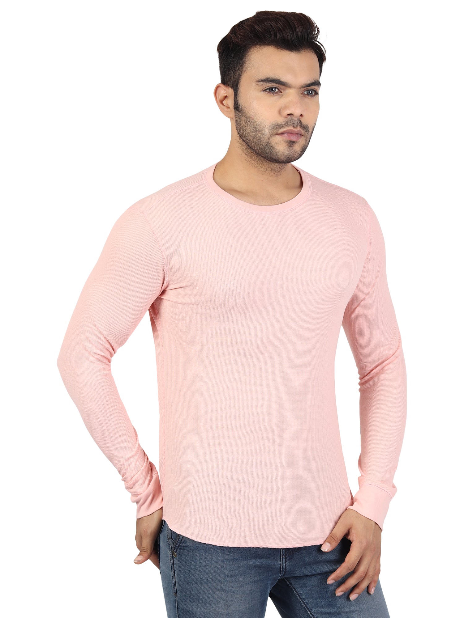 Mens Solid Full Sleeves T-Shirt