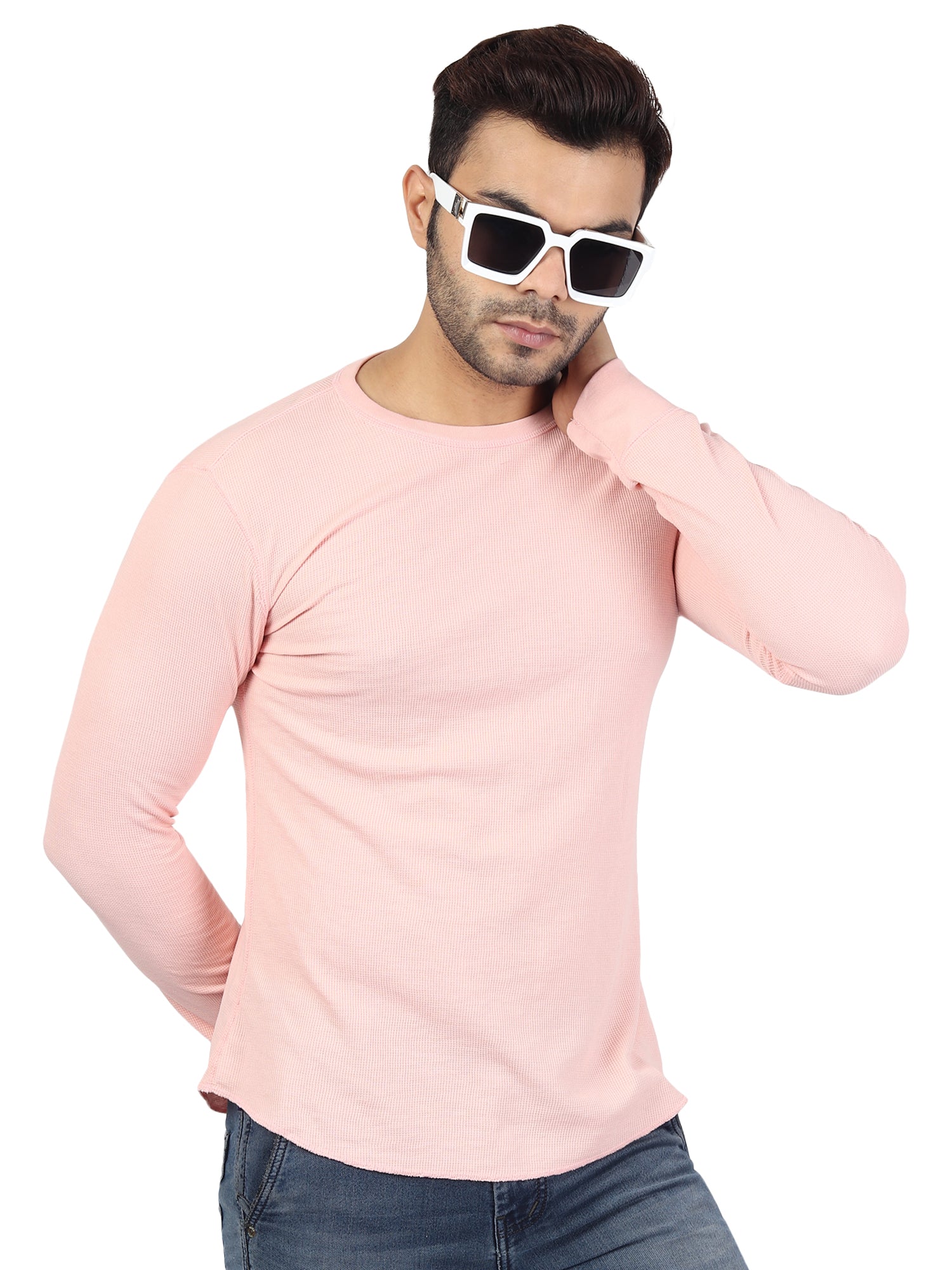 Mens Solid Full Sleeves T-Shirt