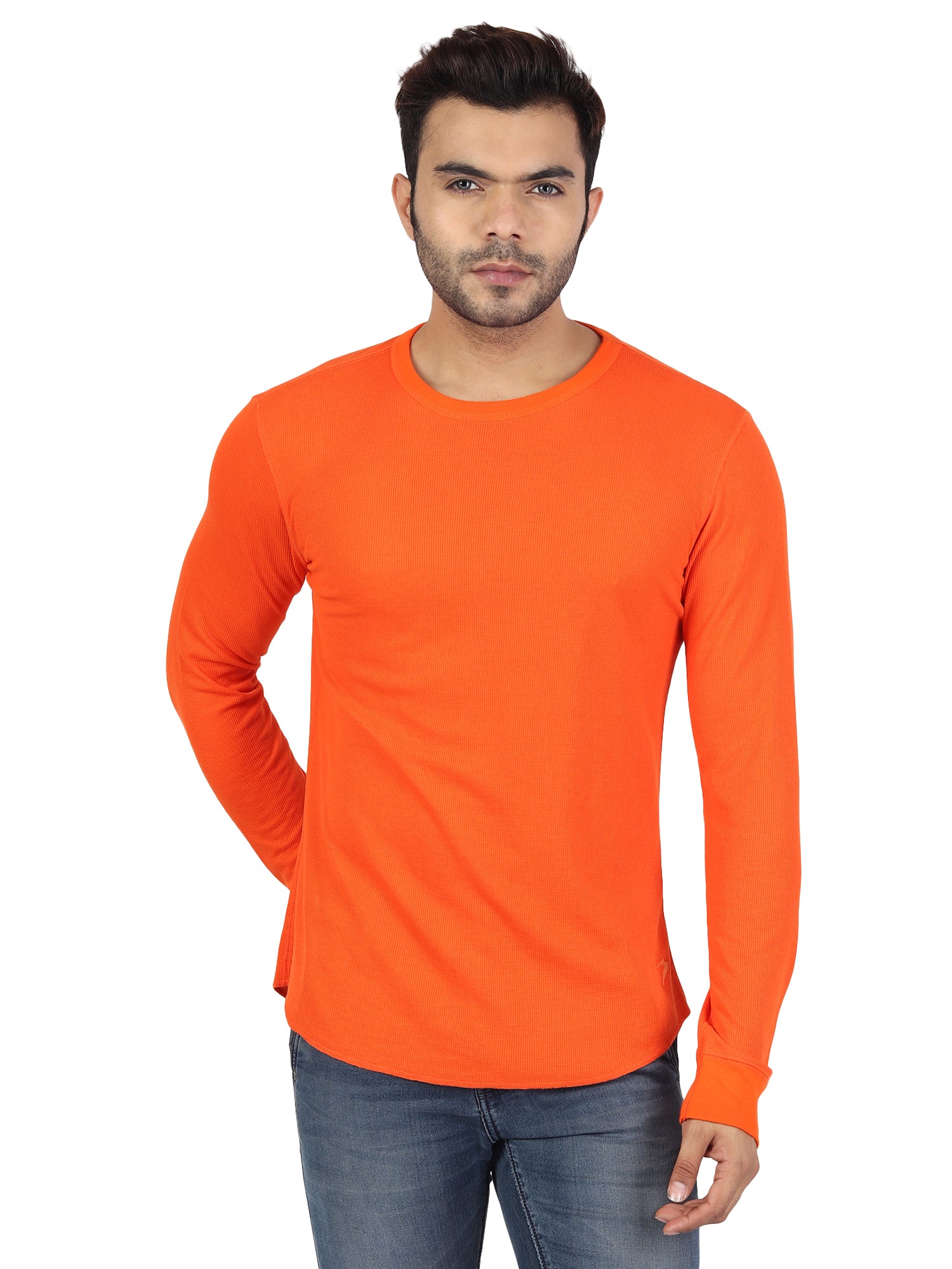 Mens Solid Full Sleeves T-Shirt