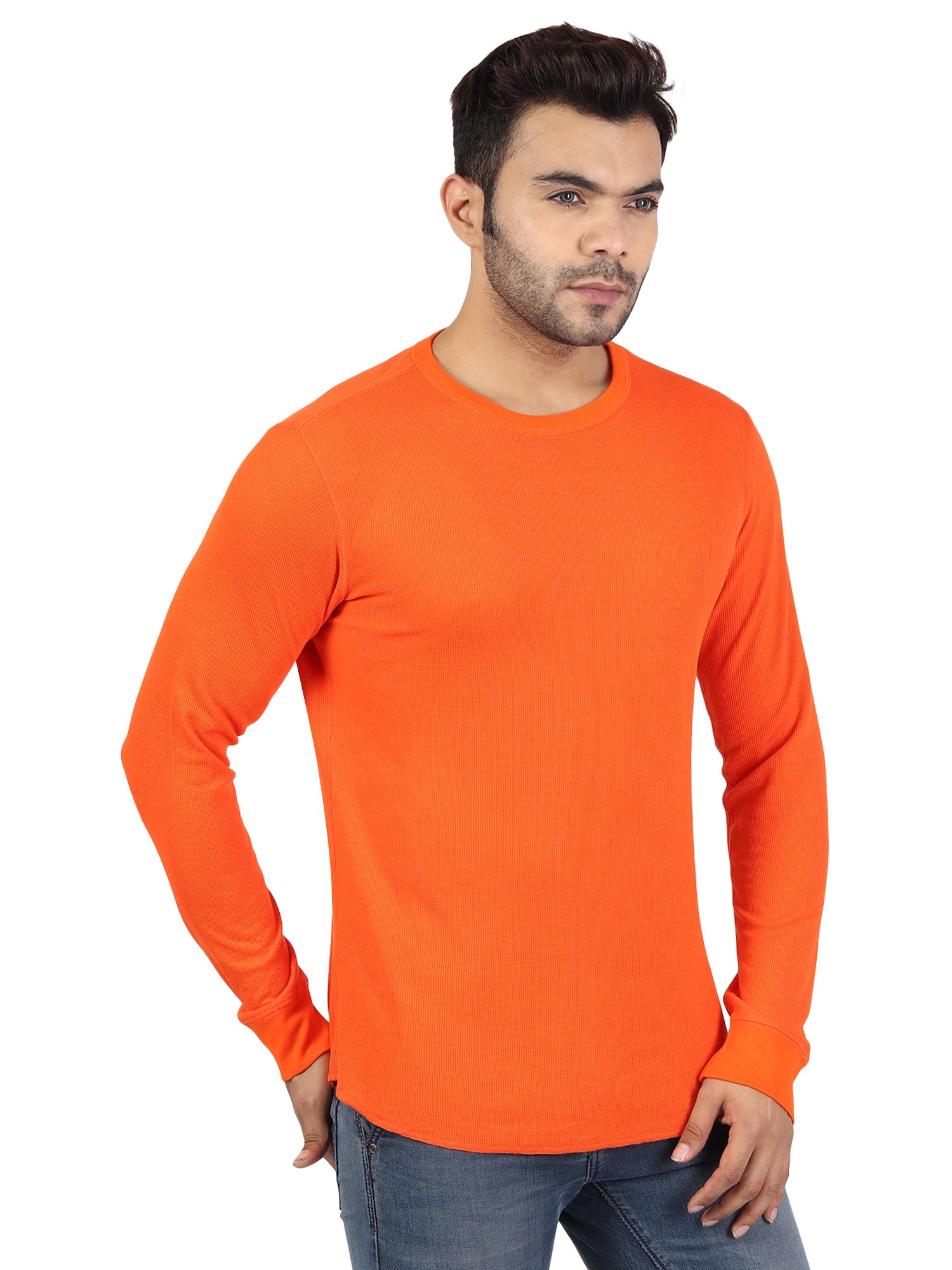 Mens Solid Full Sleeves T-Shirt