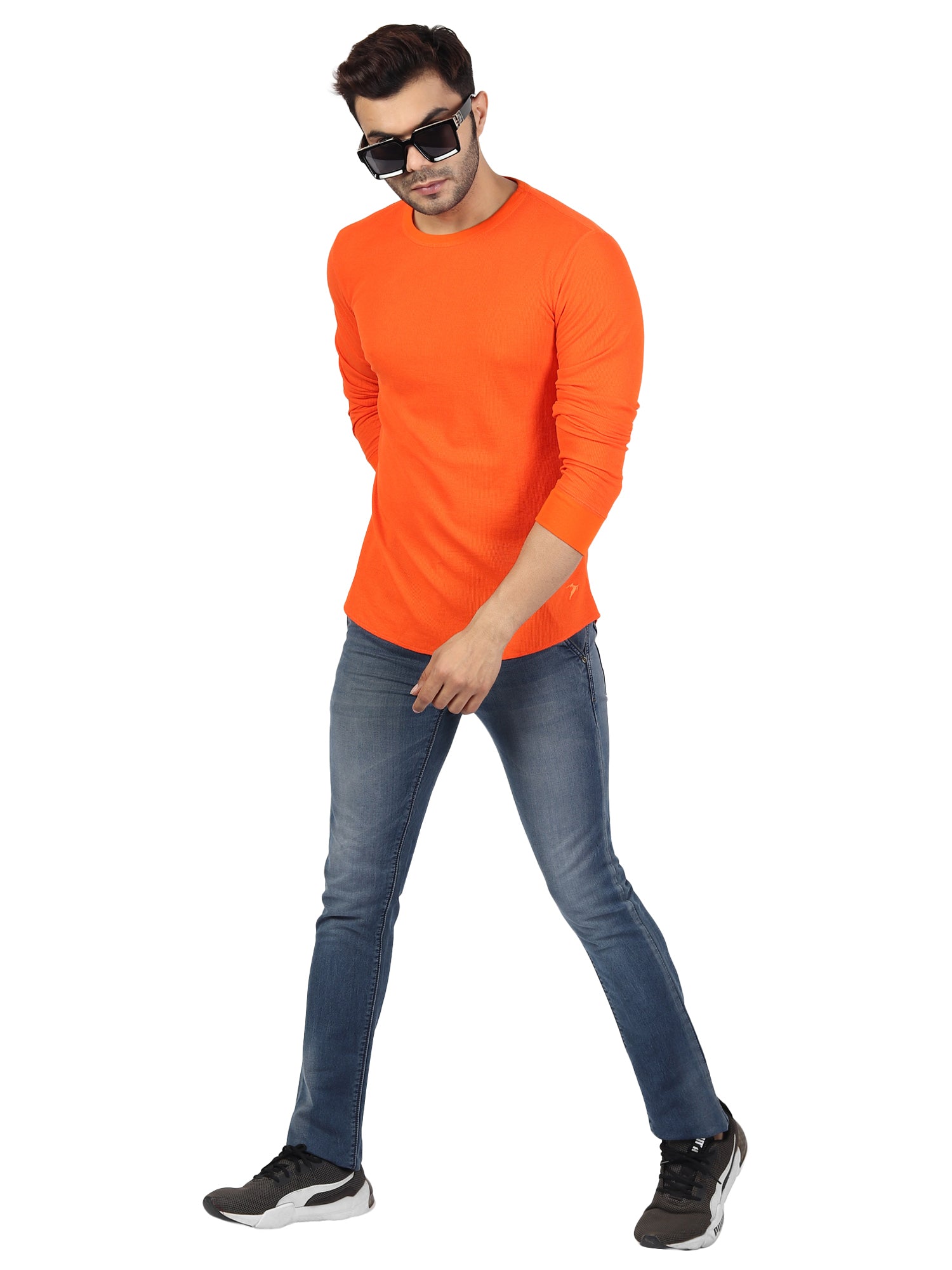 Mens Solid Full Sleeves T-Shirt