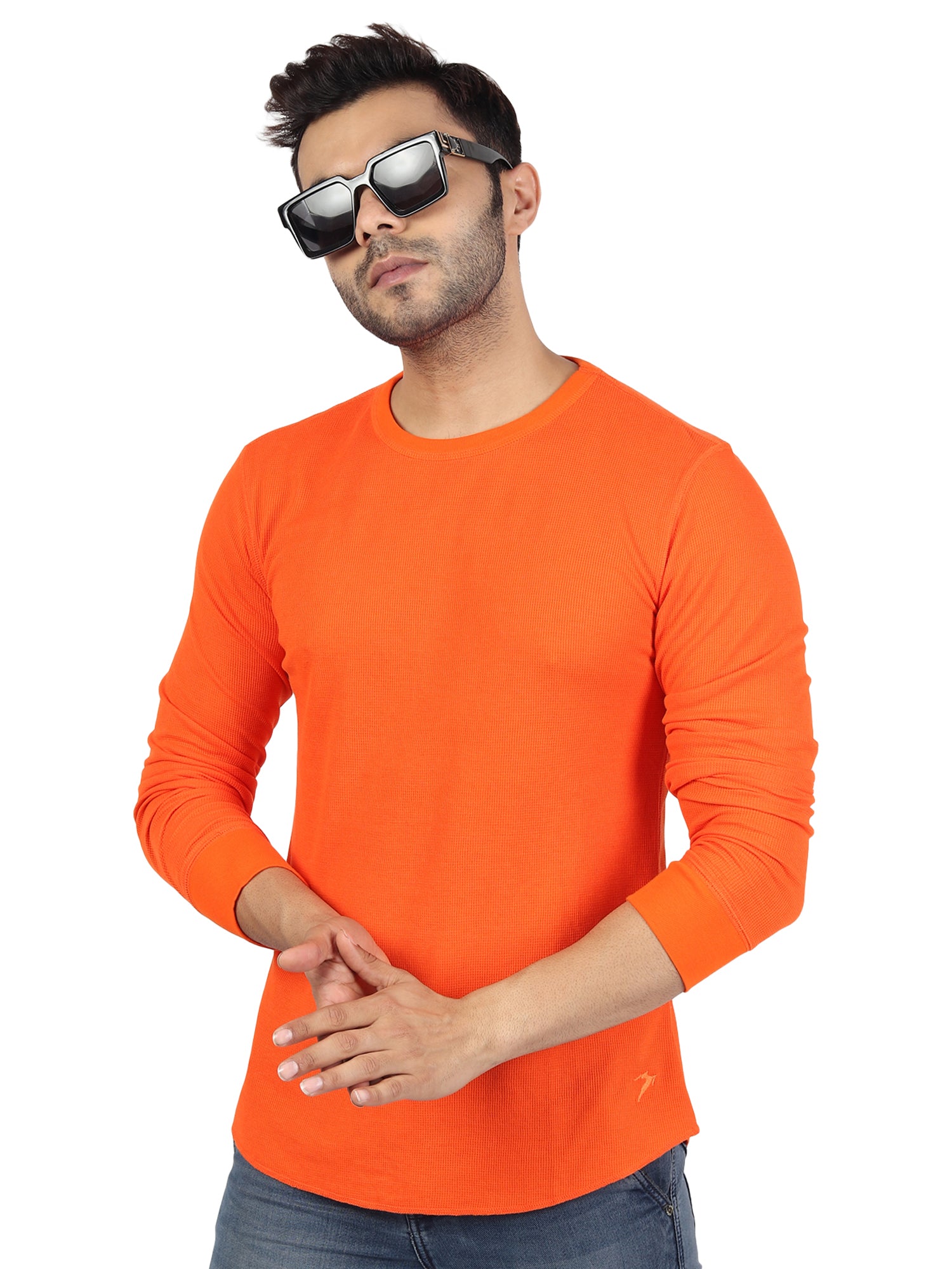 Mens Solid Full Sleeves T-Shirt