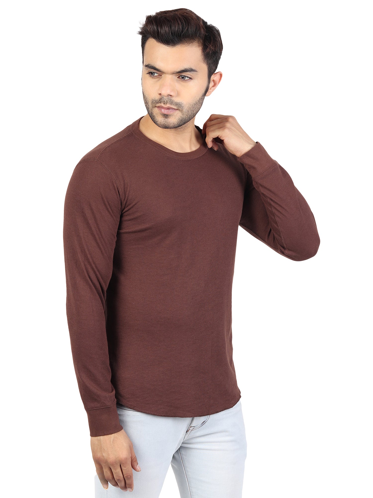 Mens Solid Full Sleeves T-Shirt