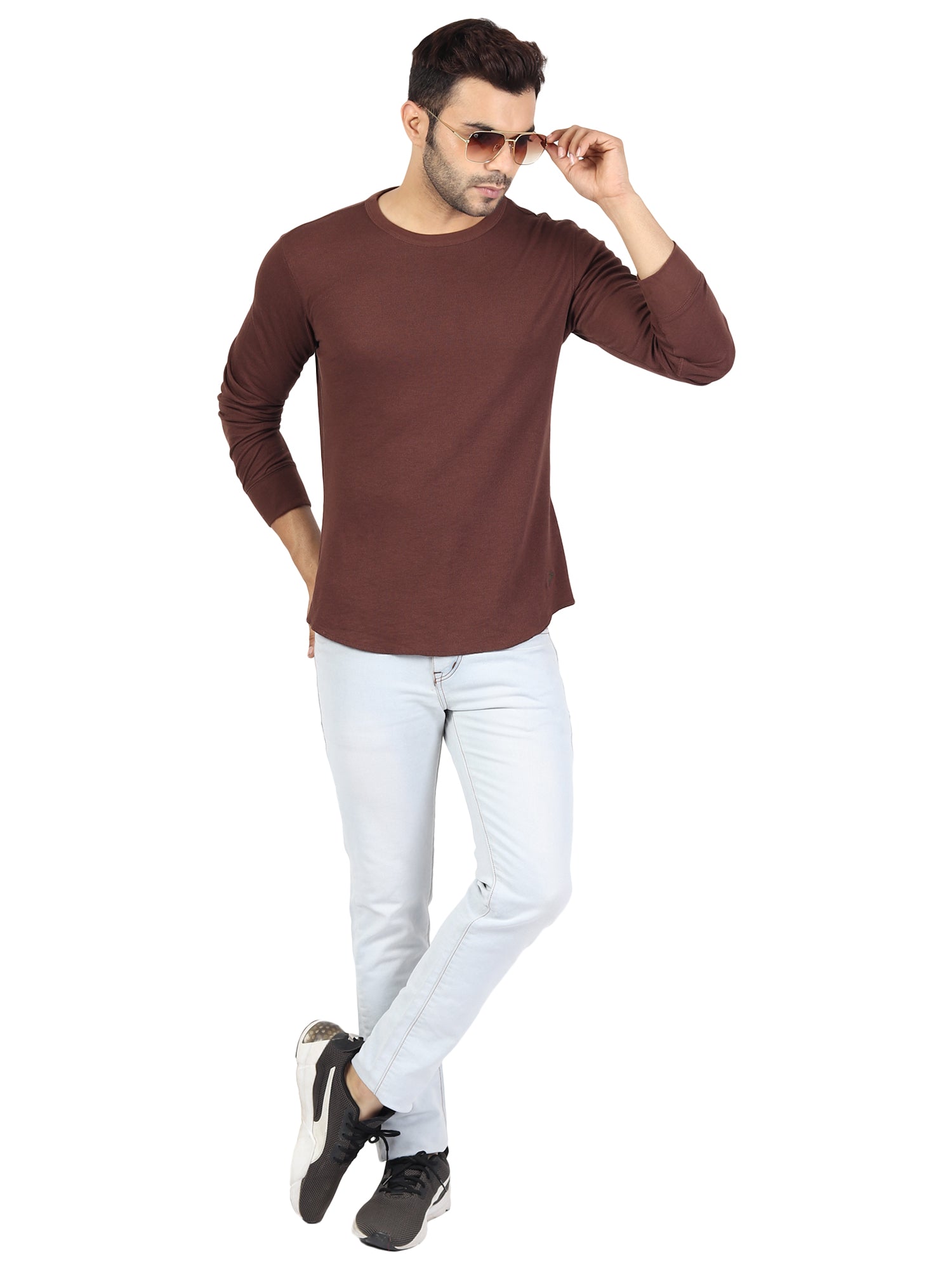 Mens Solid Full Sleeves T-Shirt