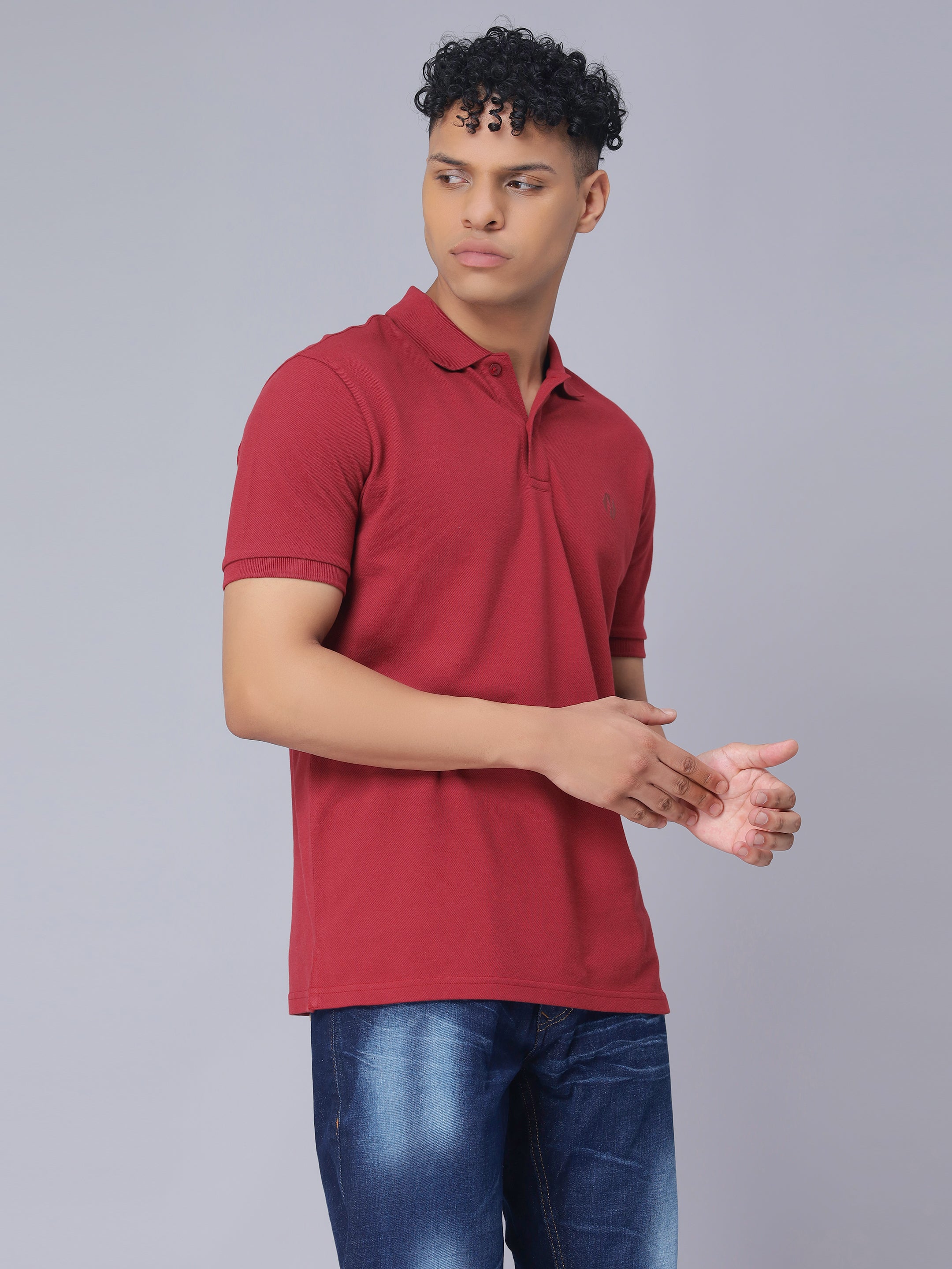 Nimble PURPLE Label Regular Polo T-shirt with Antibacterial Finish for Men