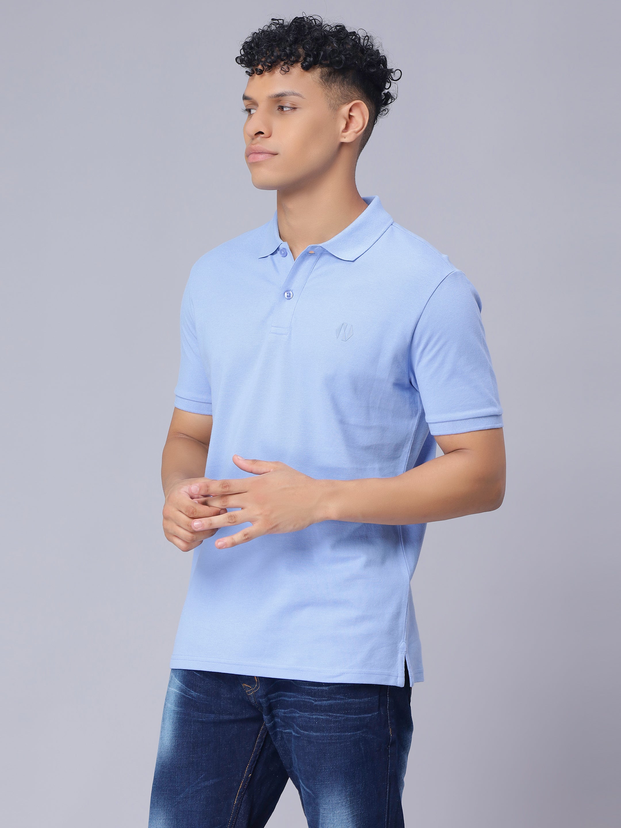 Nimble PURPLE Label Regular Polo T-shirt with Antibacterial Finish for Men