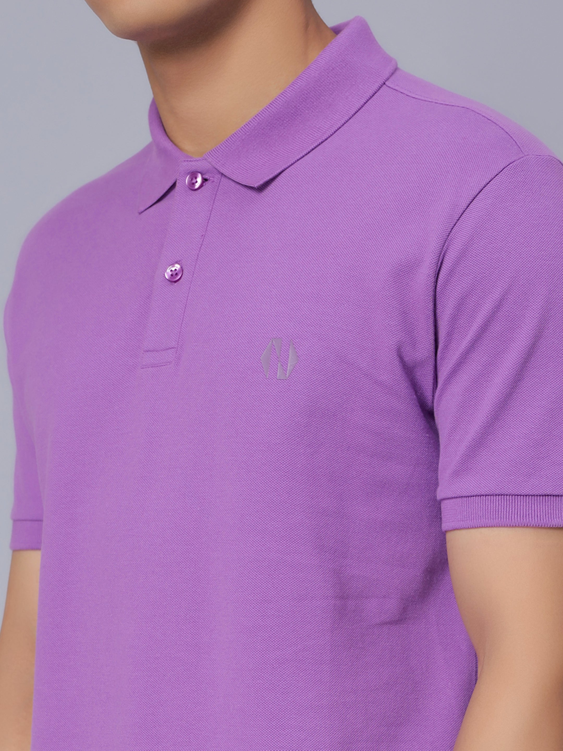 Nimble PURPLE Label Regular Polo T-shirt with Antibacterial Finish for Men