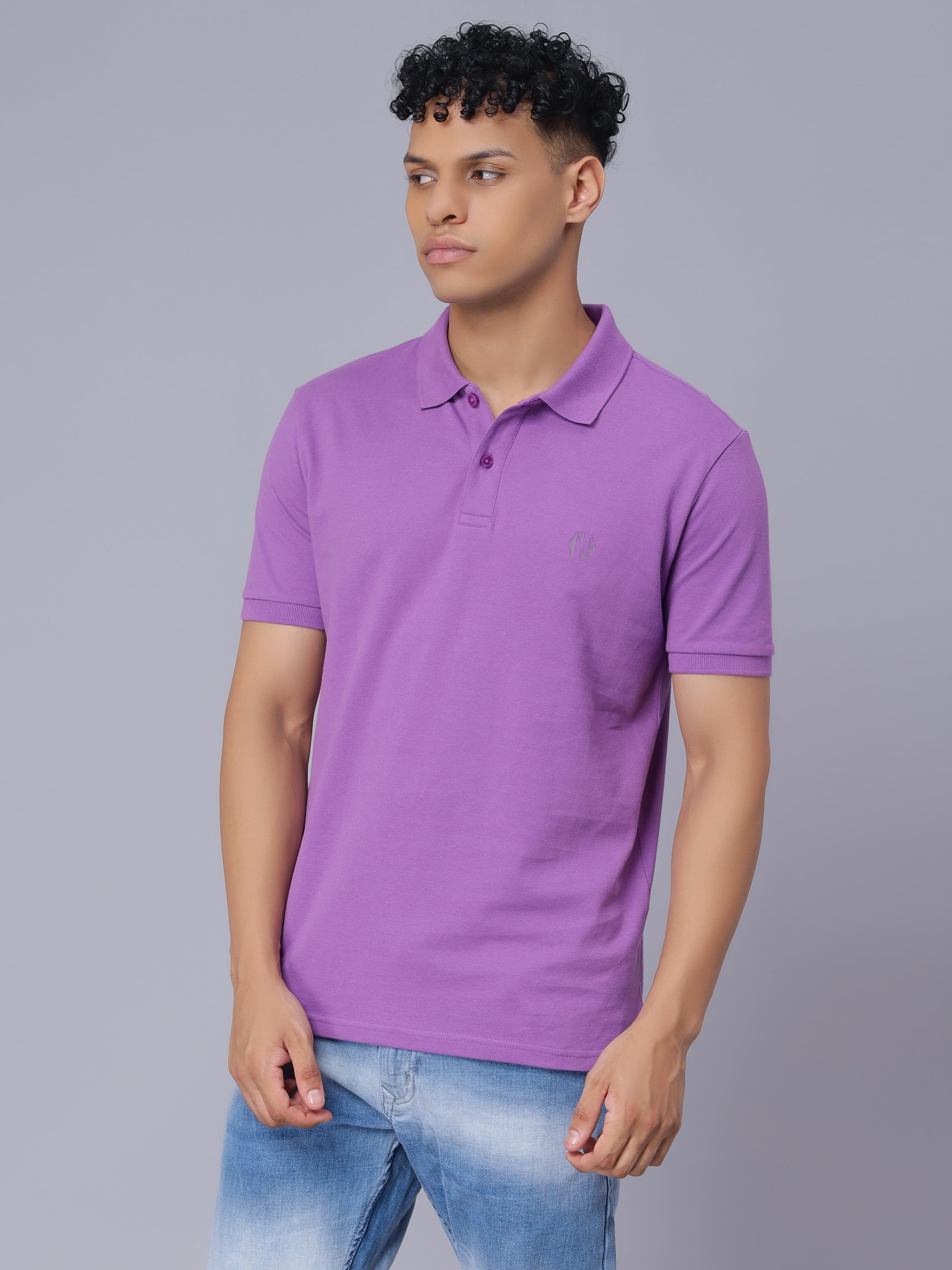 Nimble PURPLE Label Regular Polo T-shirt with Antibacterial Finish for Men