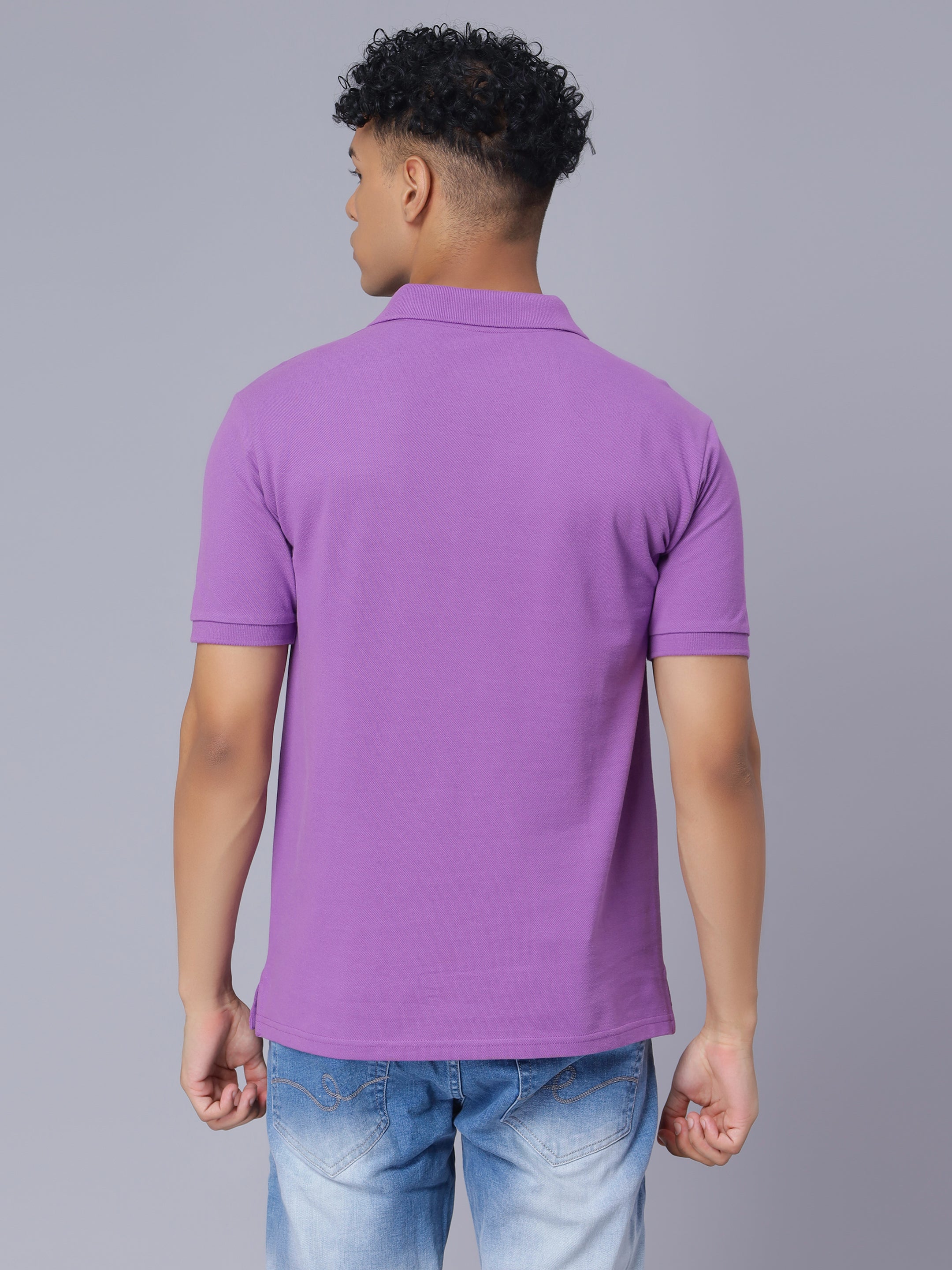 Nimble PURPLE Label Regular Polo T-shirt with Antibacterial Finish for Men