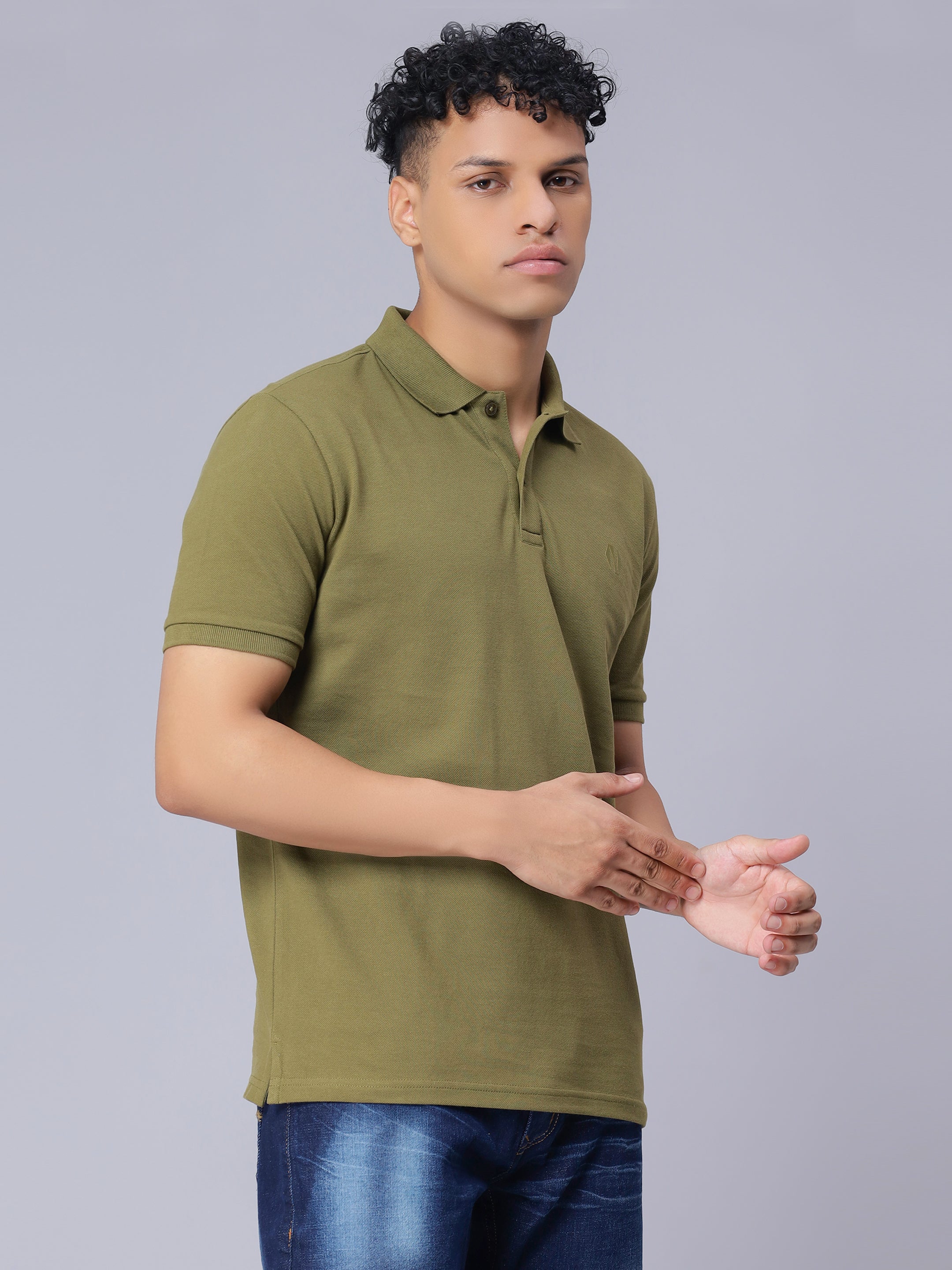 Nimble PURPLE Label Regular Polo T-shirt with Antibacterial Finish for Men