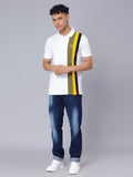 Regular One Sided Colour Blocked Polo T-shirt for Men