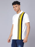 Regular One Sided Colour Blocked Polo T-shirt for Men