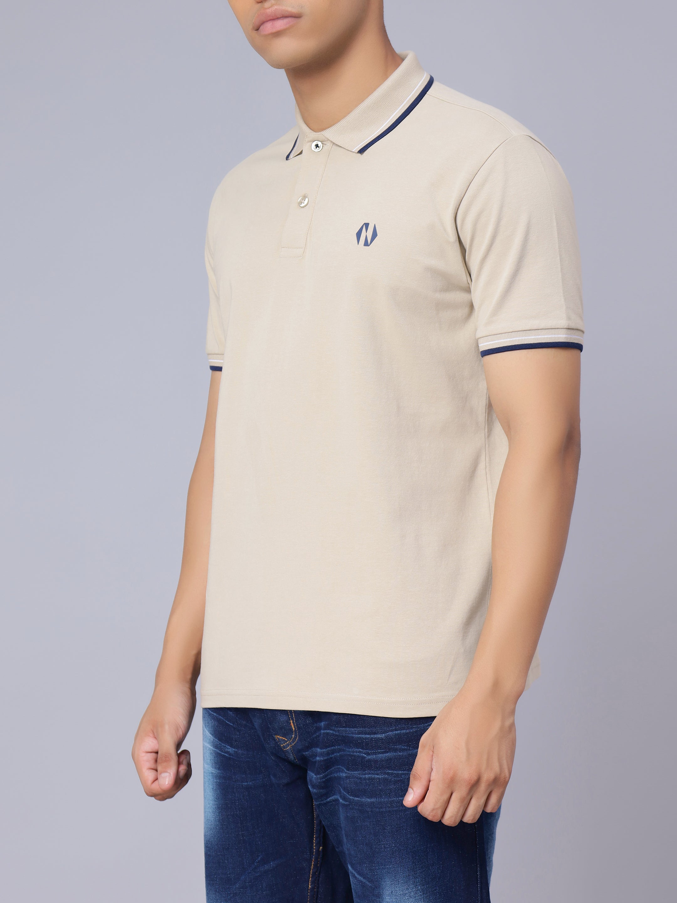 Nimble PURPLE Label Cotton Stretch Regular Polo T-shirt for Men