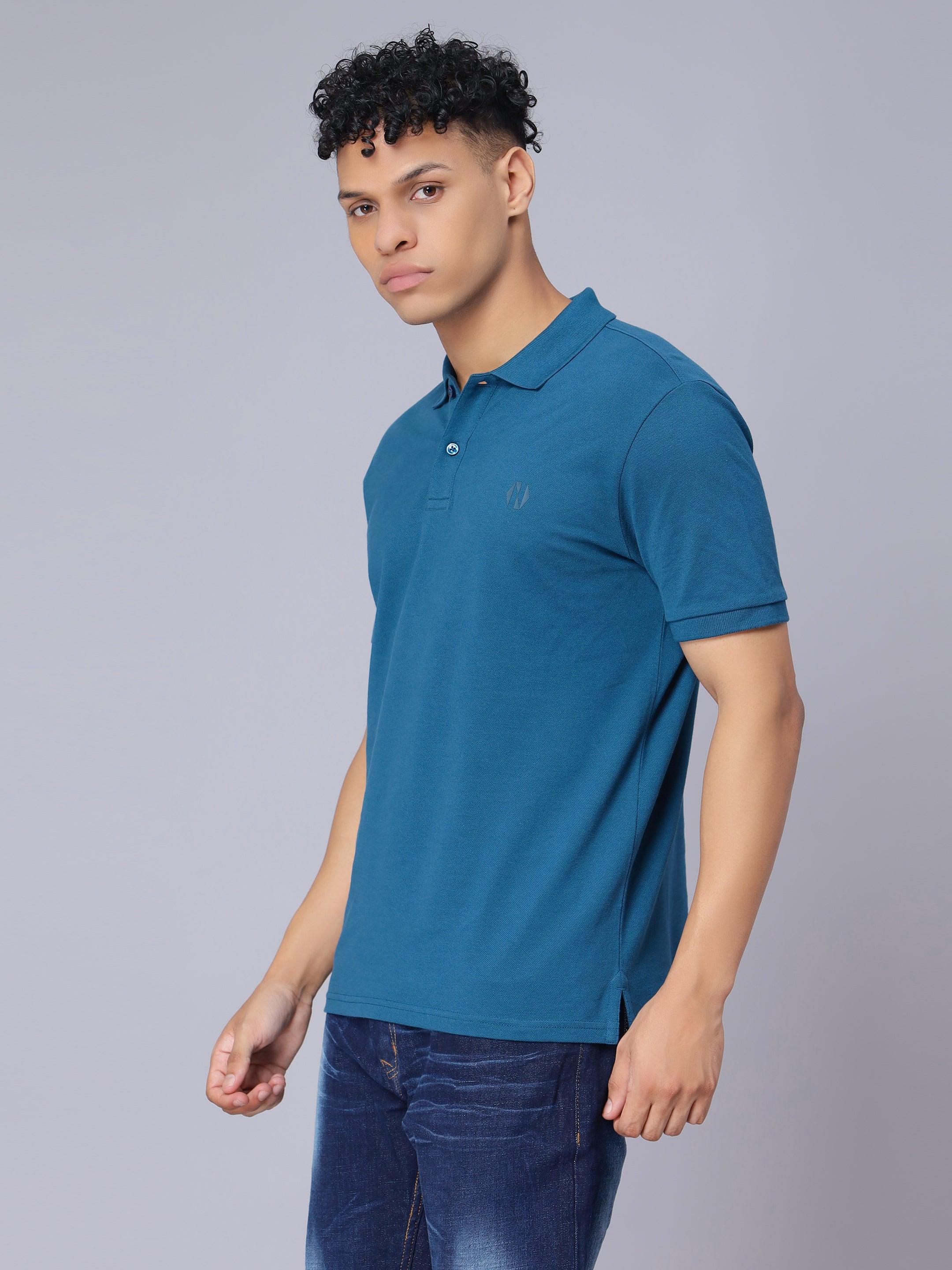 Nimble PURPLE Label Regular Polo T-shirt with Antibacterial Finish for Men