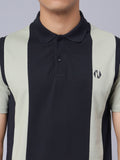 Regular Parallel Colour Blocked Polo T-shirt for Men