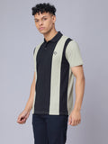 Regular Parallel Colour Blocked Polo T-shirt for Men