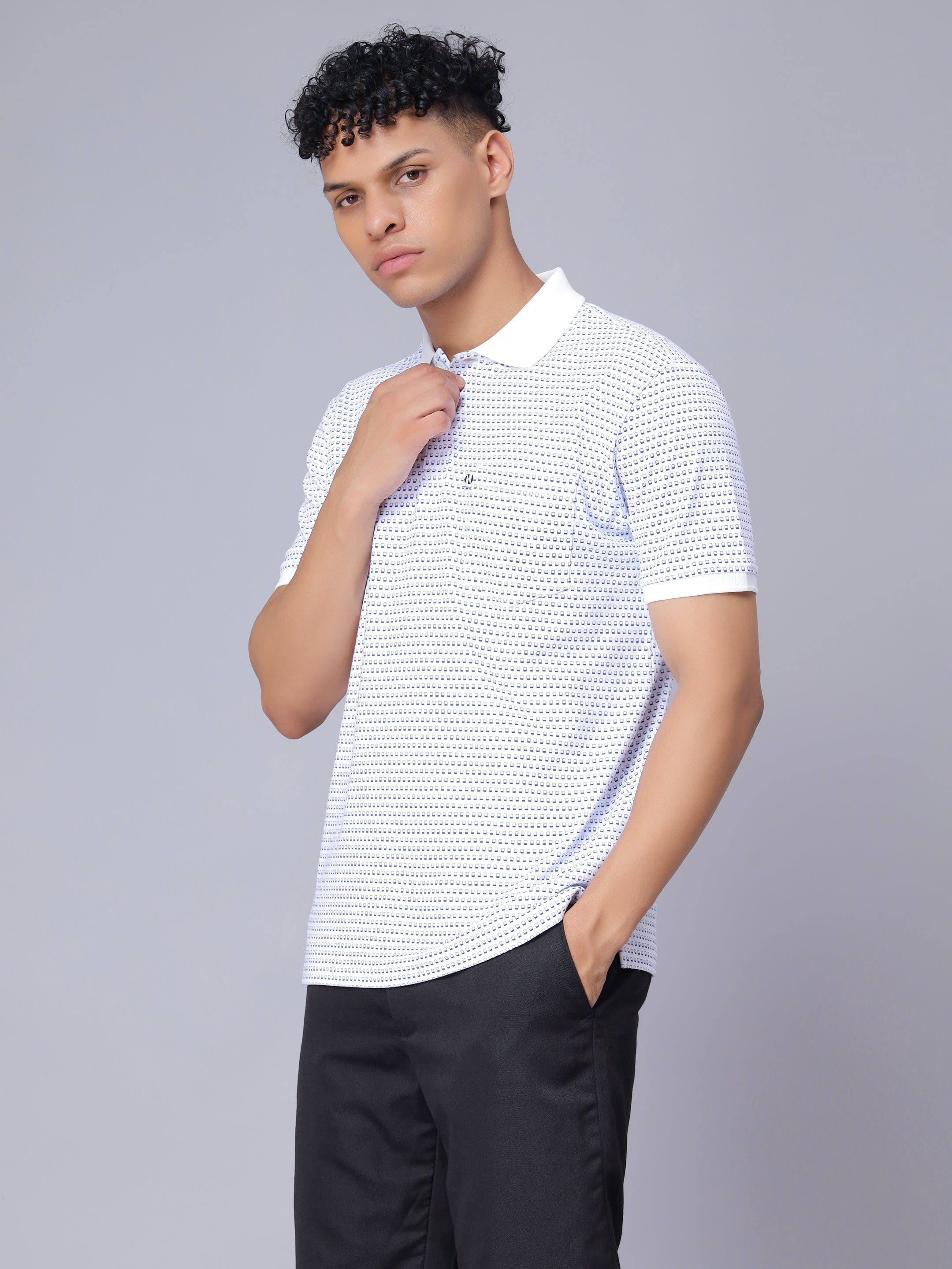 Men Golf Polo All Over Printed T-shirt