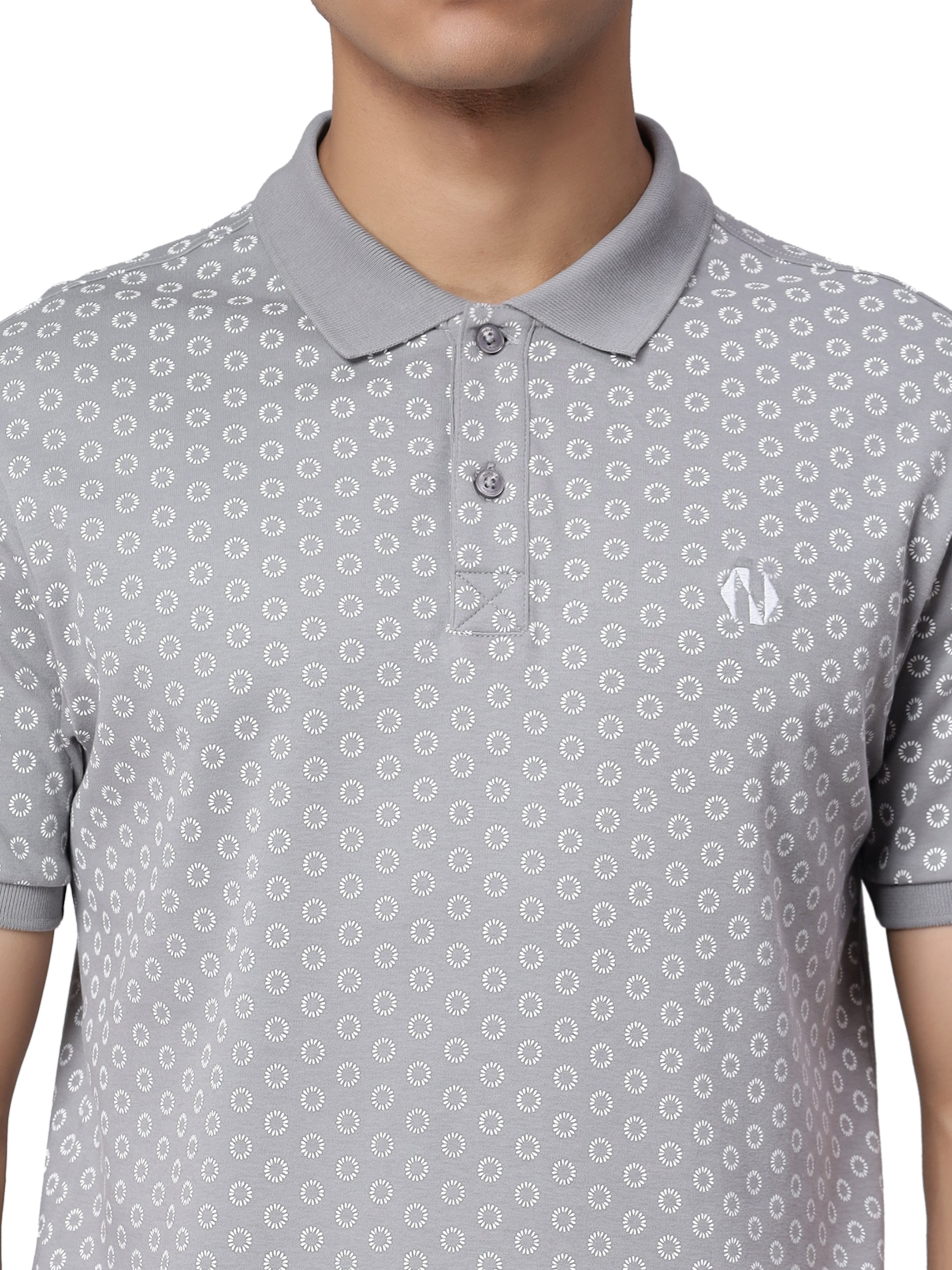 Men Golf Polo All Over Printed T-shirt