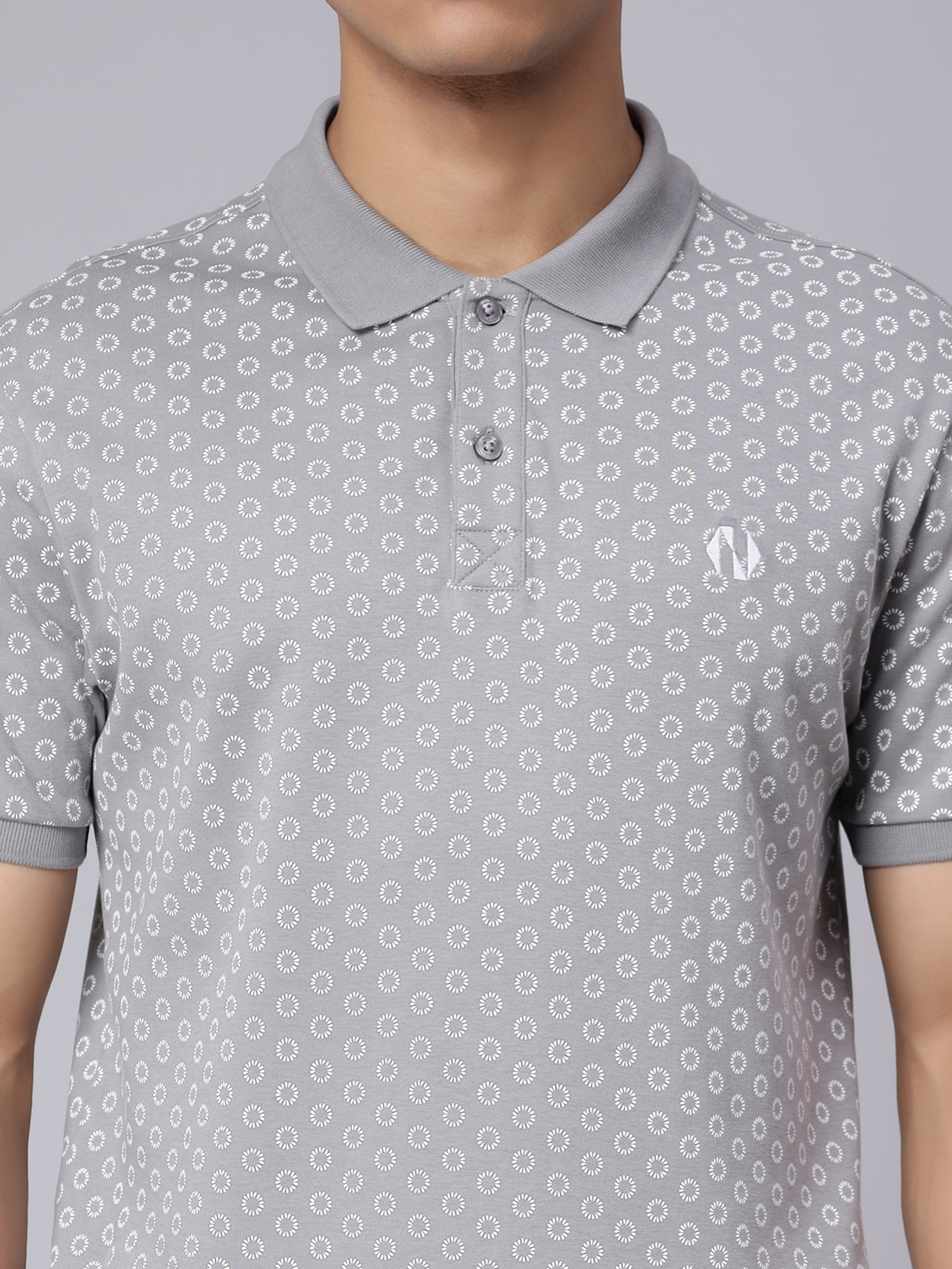 Men Golf Polo All Over Printed T-shirt