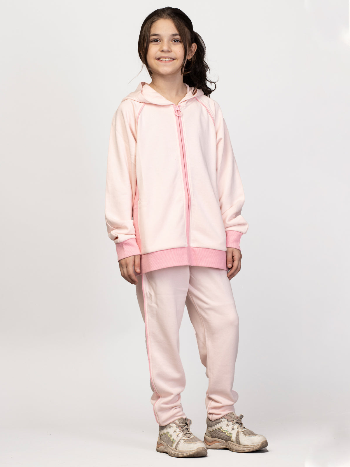 Nimble Baby Pink Solid Sweatshirt For Girls| Full Sleeve Sweatshirt | Cotton Polyester