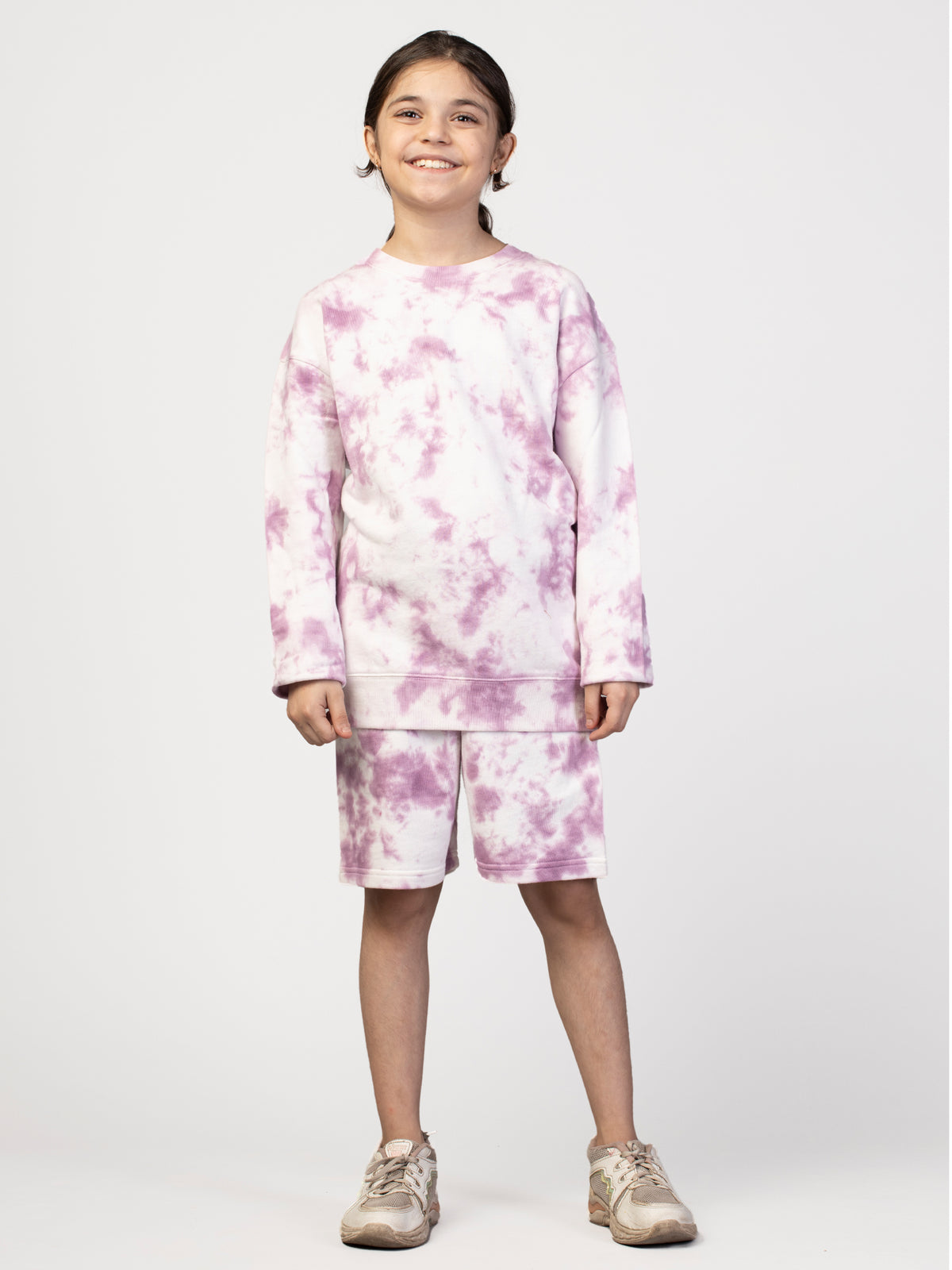 Tie n Die Sweatshirt with Shorts Co-Ords Set for Girls