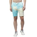 Mens Sea Blue Tie n Dye Shorts