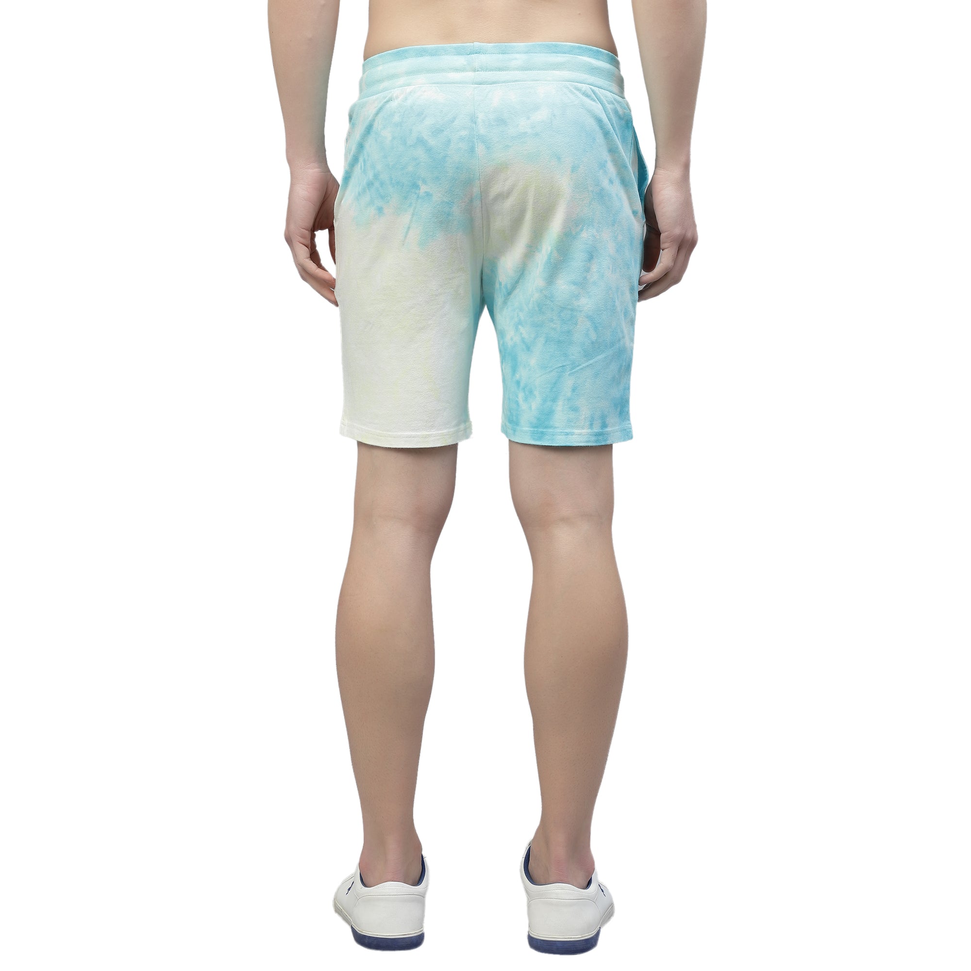 Mens Sea Blue Tie n Dye Shorts