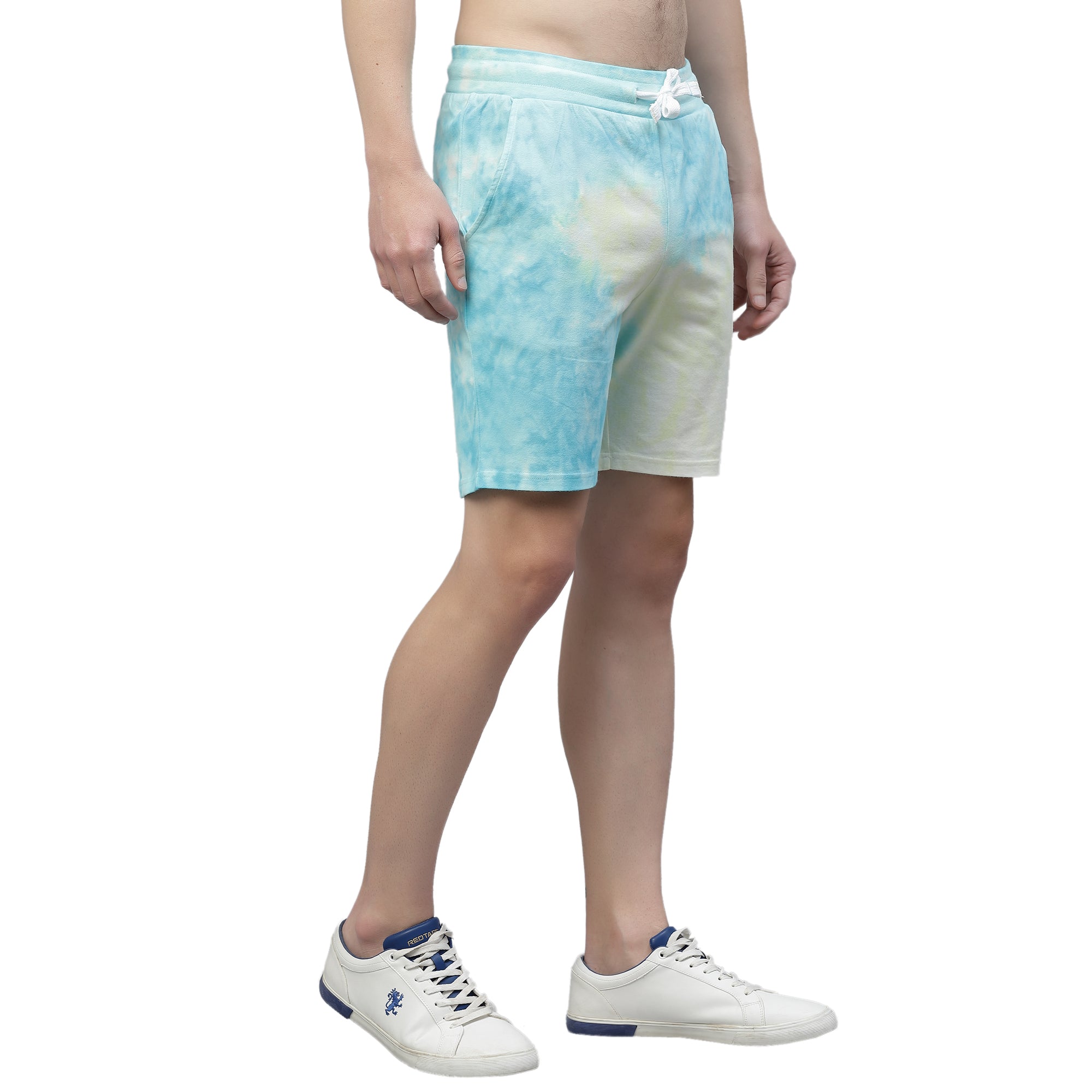 Mens Sea Blue Tie n Dye Shorts