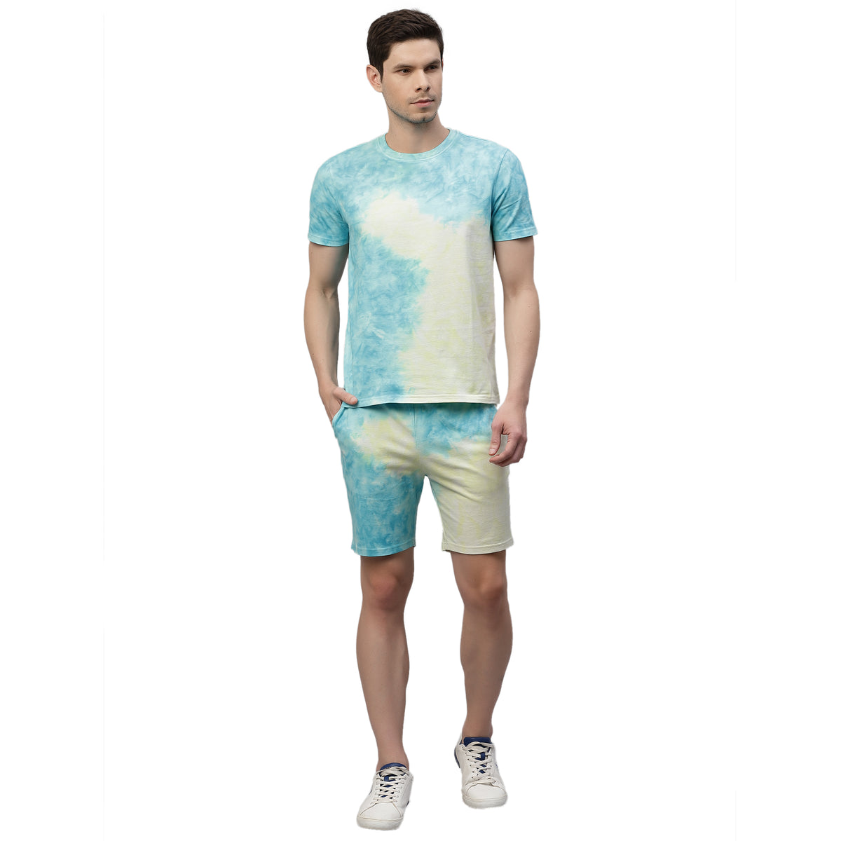 Mens Light Blue Tie n Dye Co-ords