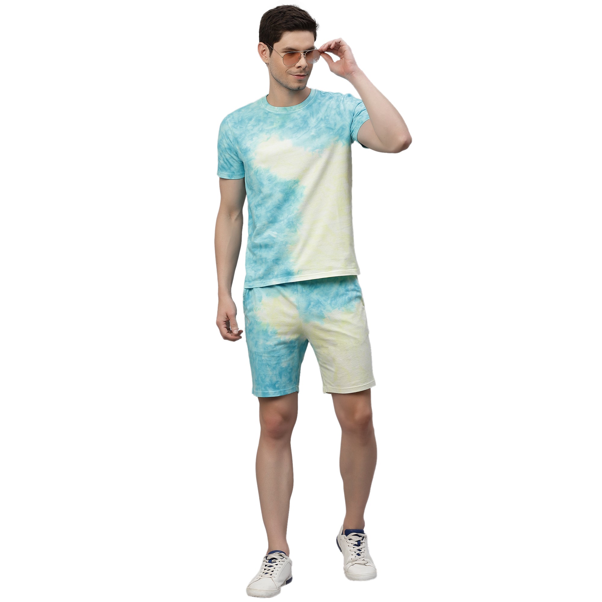 Mens Light Blue Tie n Dye Co-ords