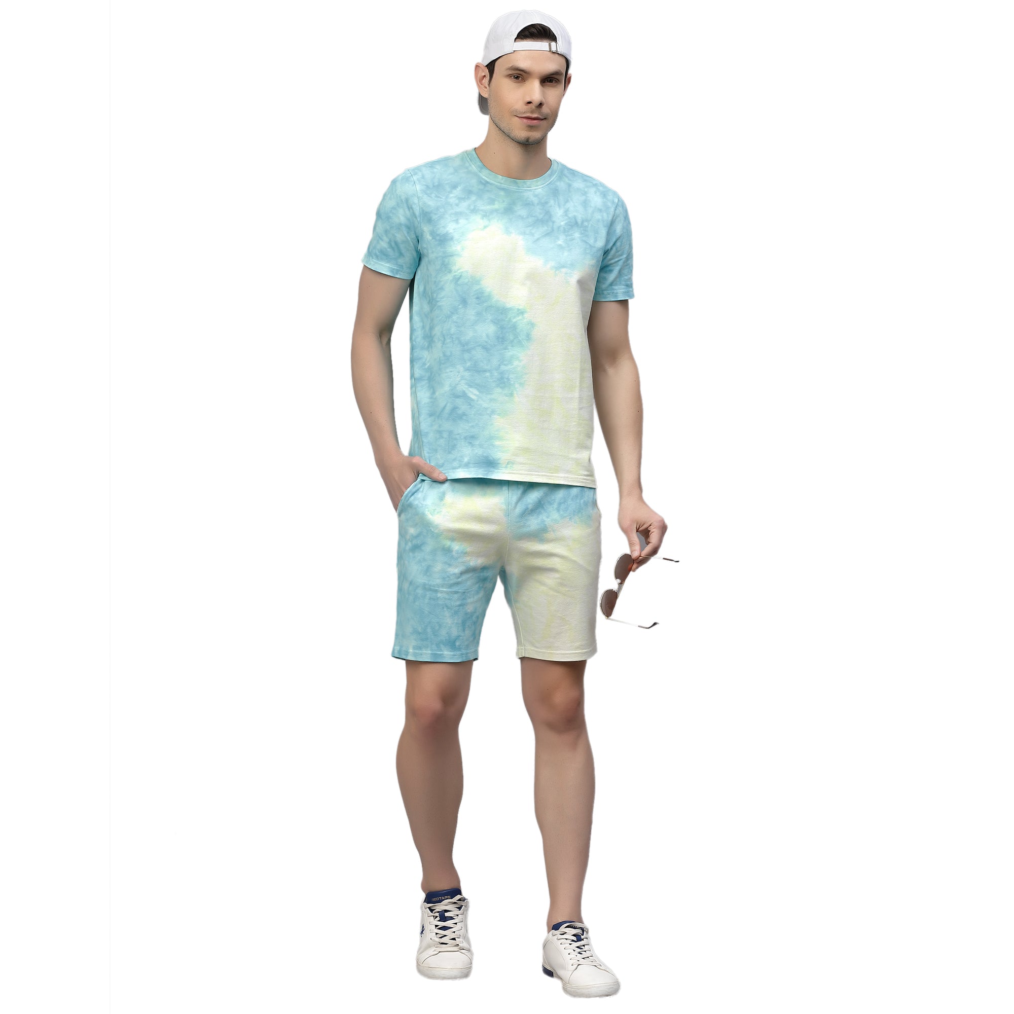 Mens Light Blue Tie n Dye Co-ords