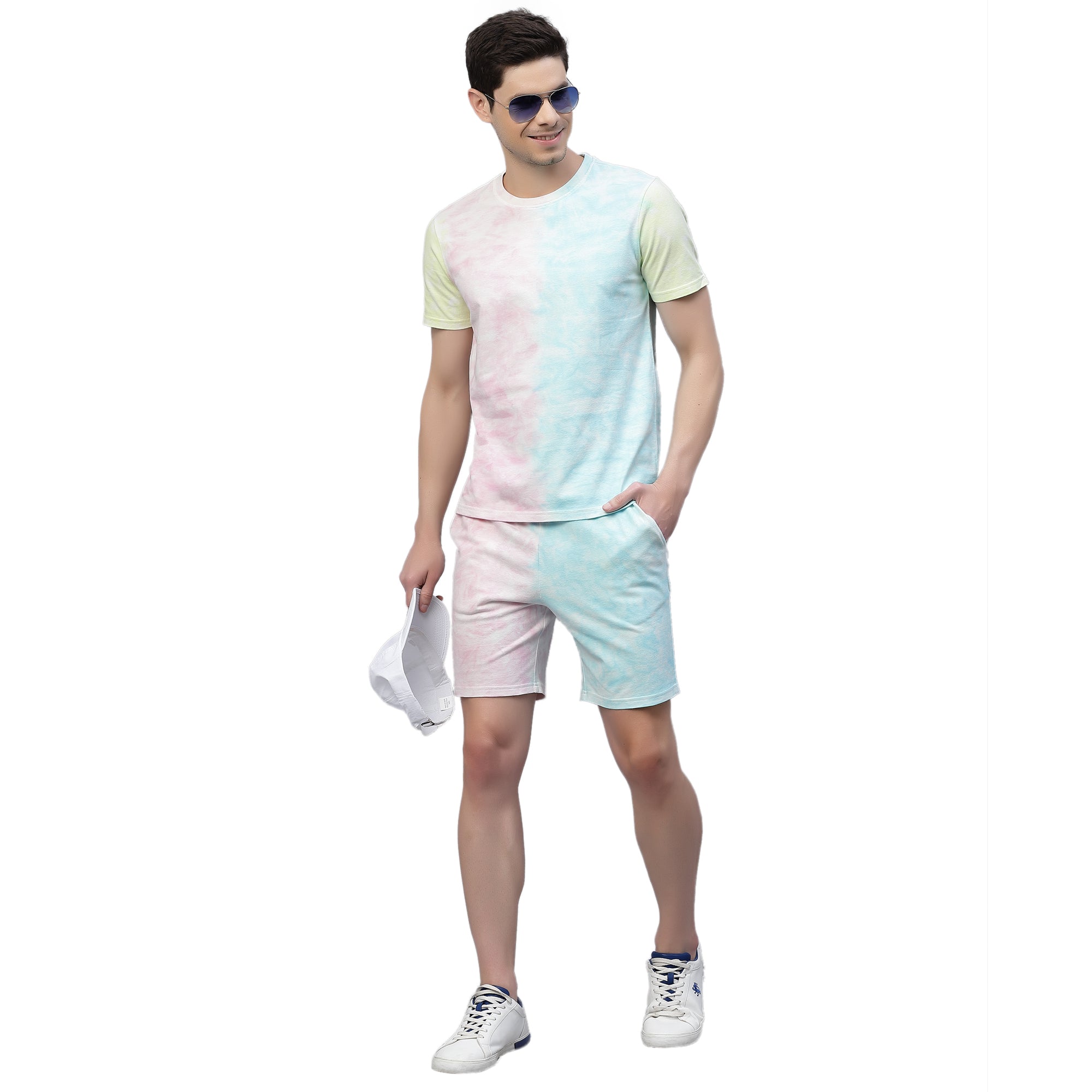 Mens Crumple Tie n Dye Shorts Co-ords