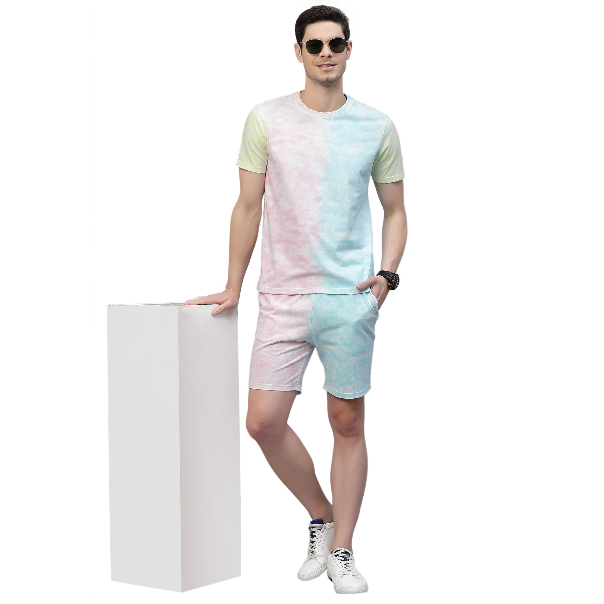 Mens Crumple Tie n Dye Shorts Co-ords