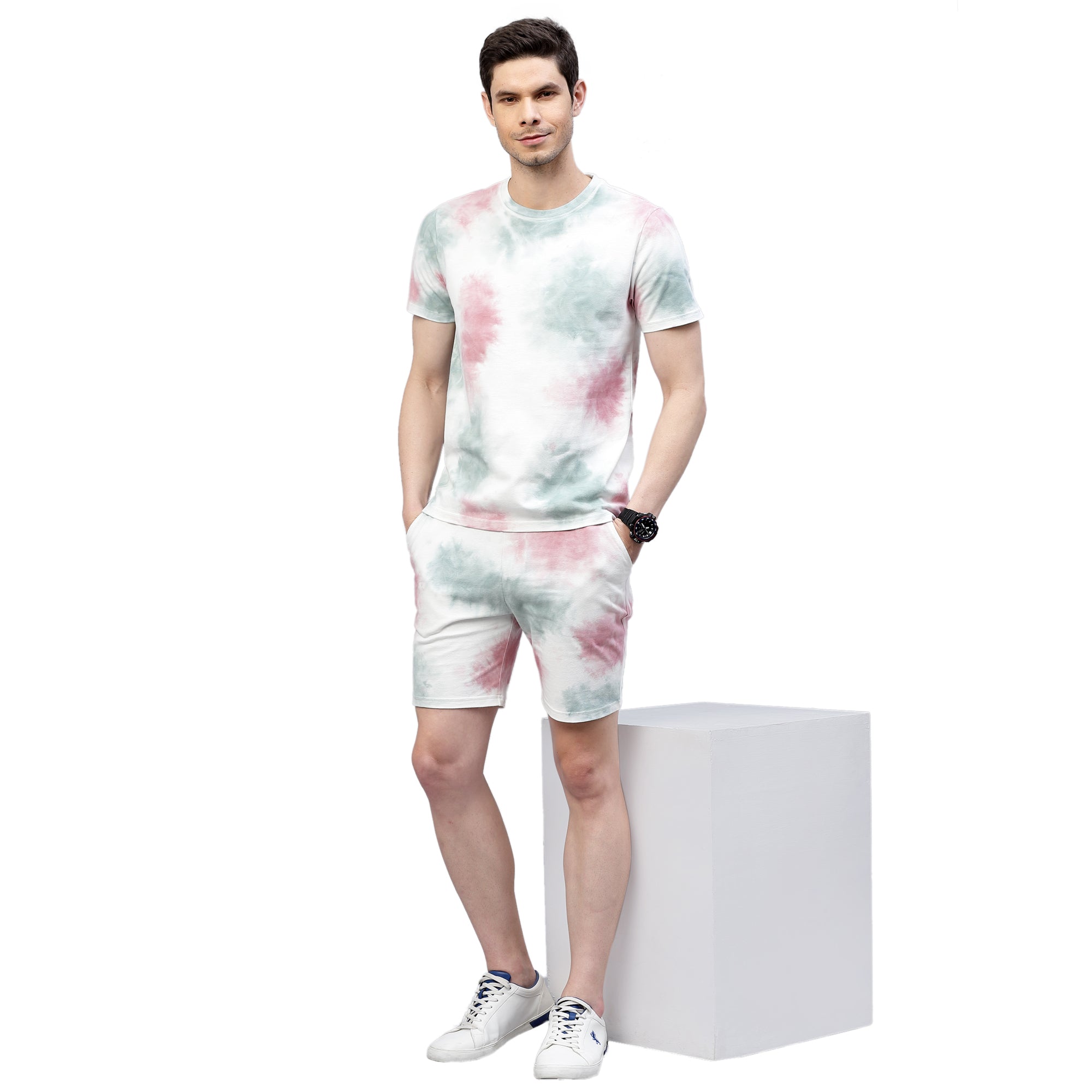 Mens Patches Tie n Dye Shorts