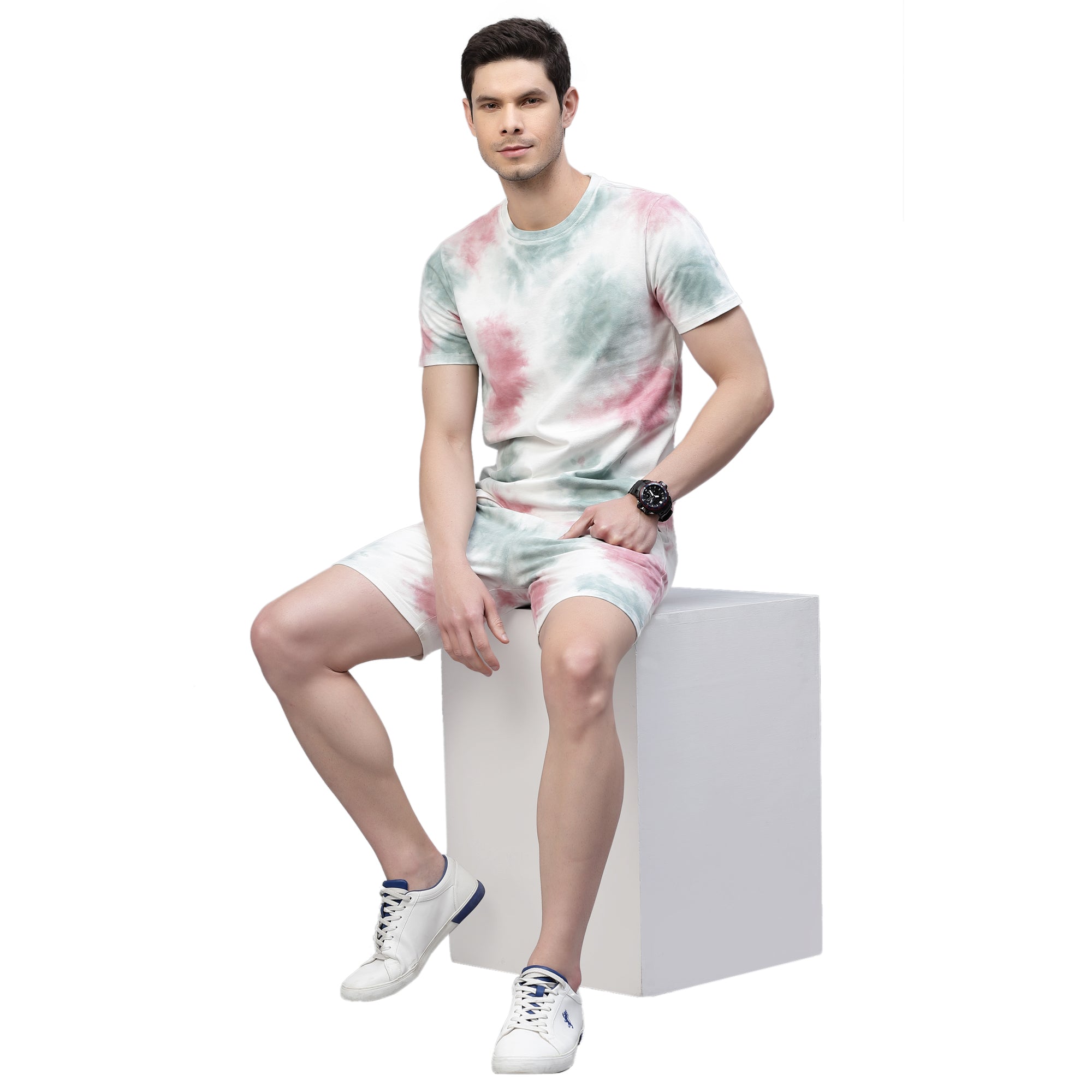 Mens Patches Tie n Dye Shorts