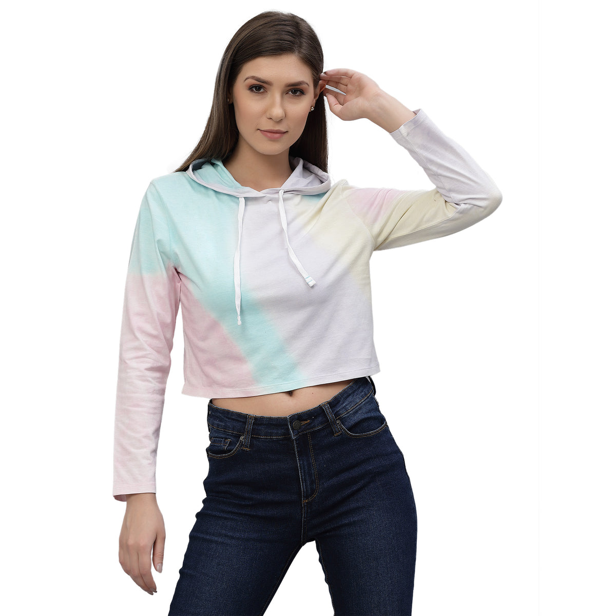 Womens Stripe Tie n Dye Hoodie