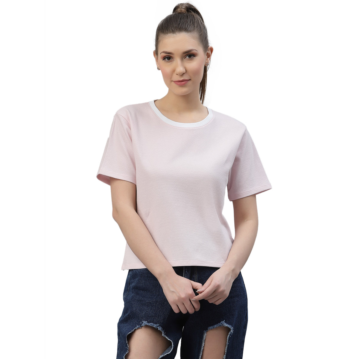 Womens Half Sleeve Oversized Crew Neck T-Shirt