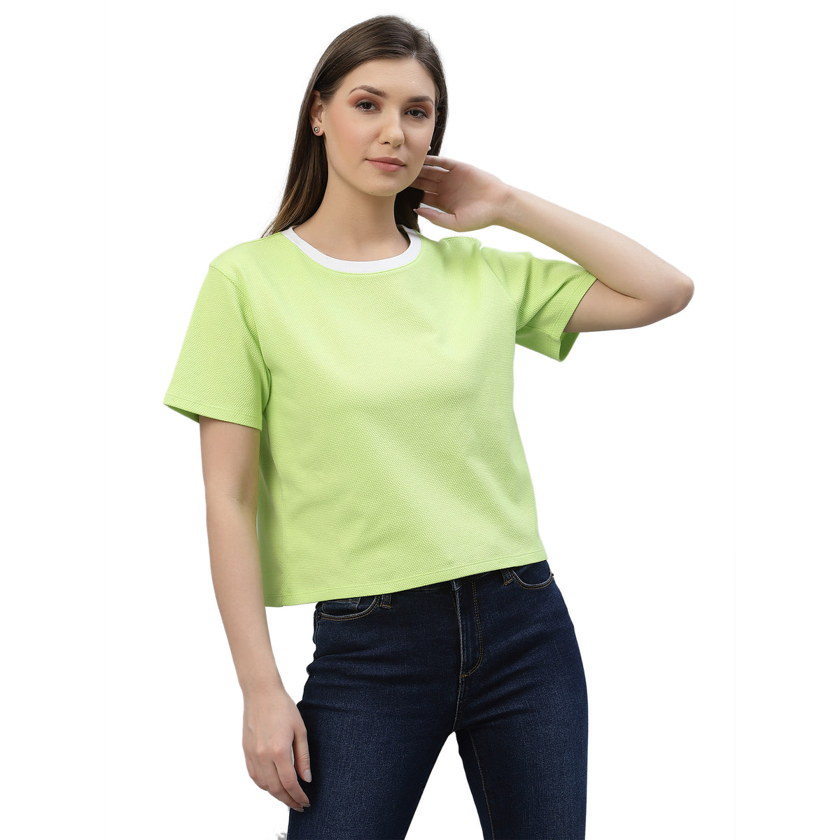 Womens Half Sleeve Oversized Crew Neck T-Shirt