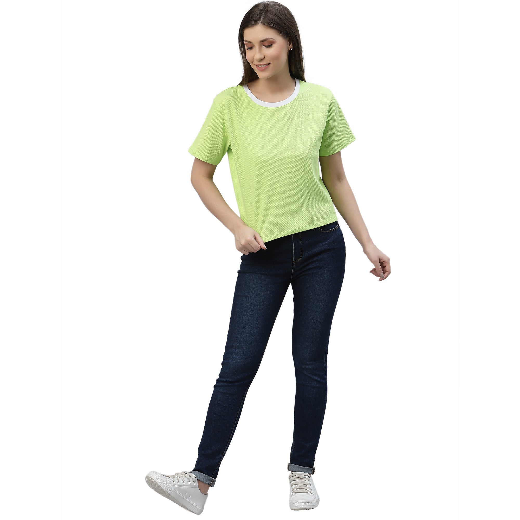 Womens Half Sleeve Oversized Crew Neck T-Shirt