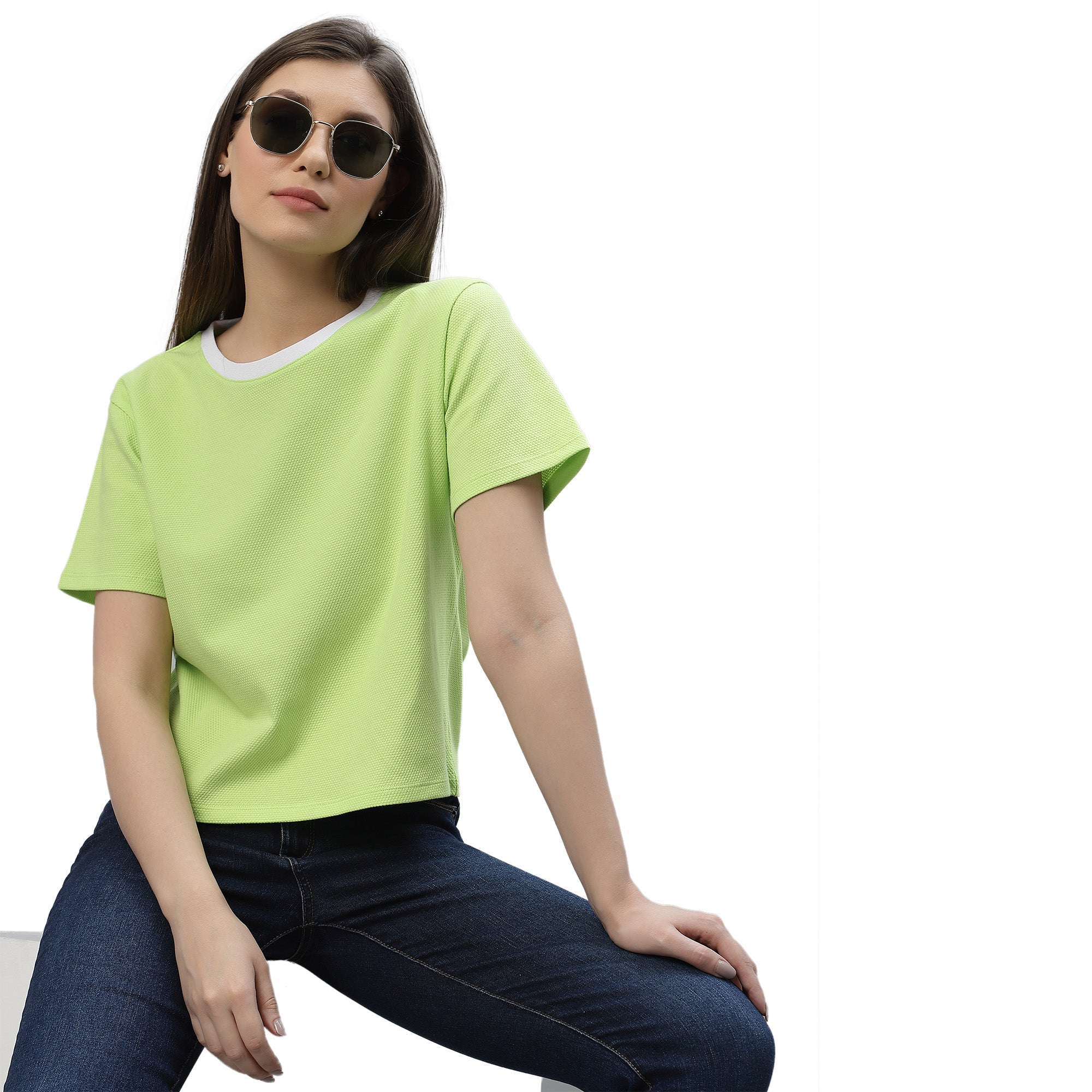 Womens Half Sleeve Oversized Crew Neck T-Shirt