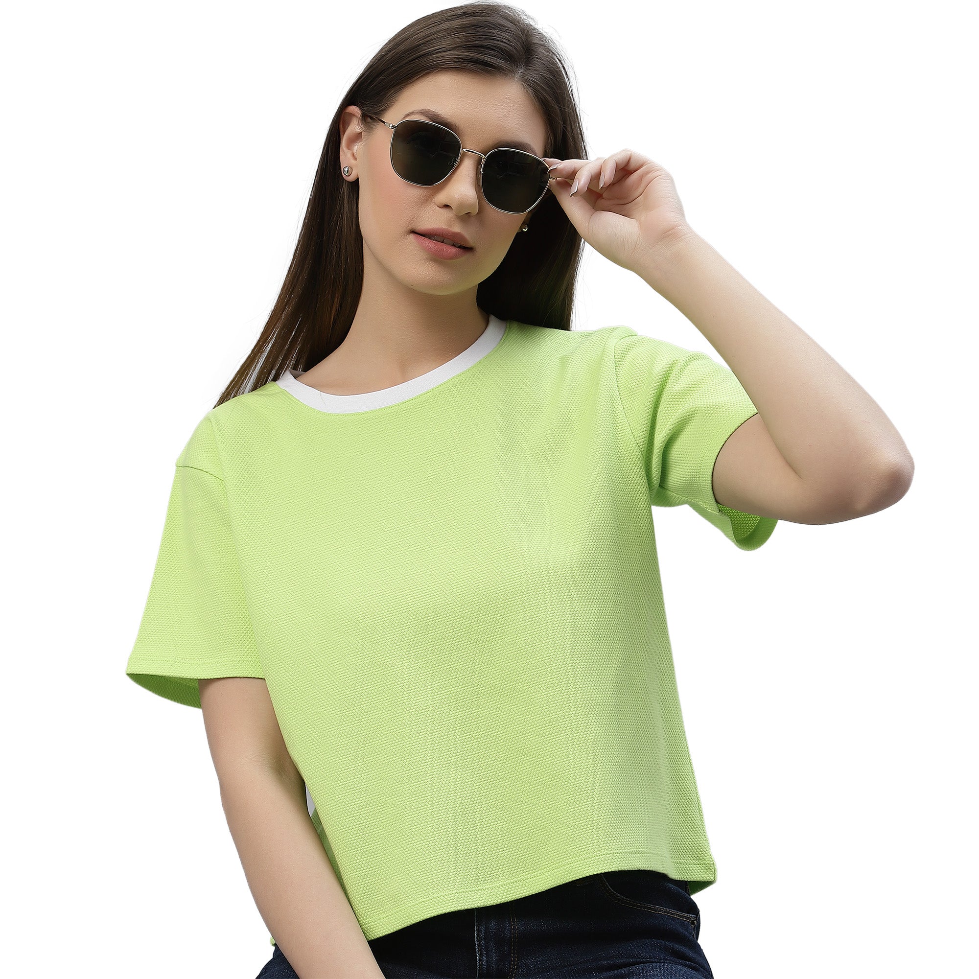 Womens Half Sleeve Oversized Crew Neck T-Shirt