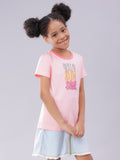 Hello Sun Shine Princess Pink Half Sleeve Tee for Girls