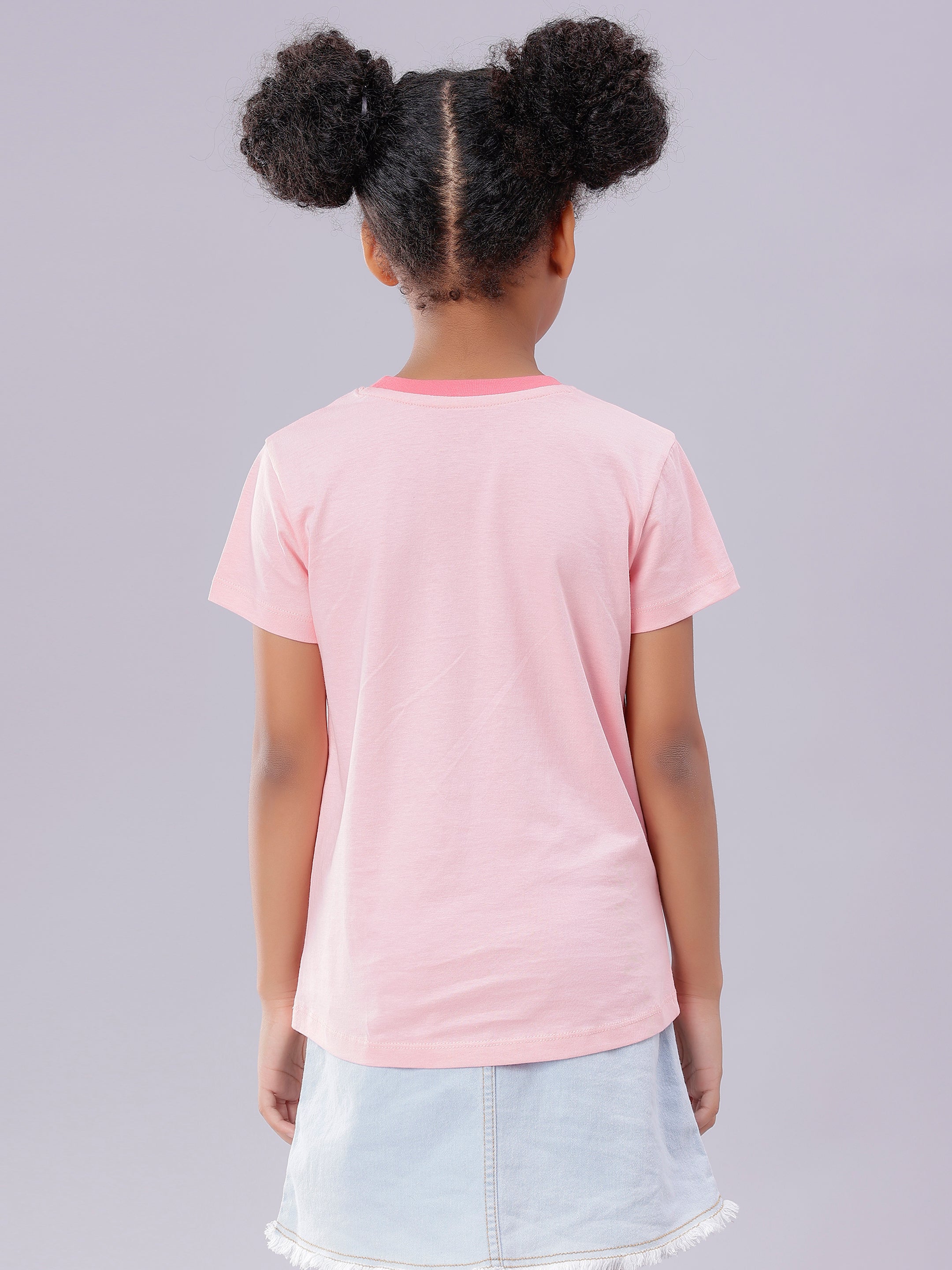 Hello Sun Shine Princess Pink Half Sleeve Tee for Girls