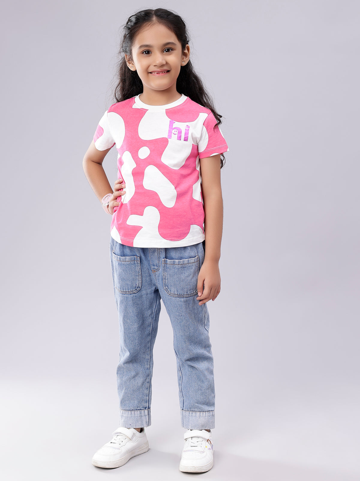 Hi Print Multi Coloured Tee for Girls