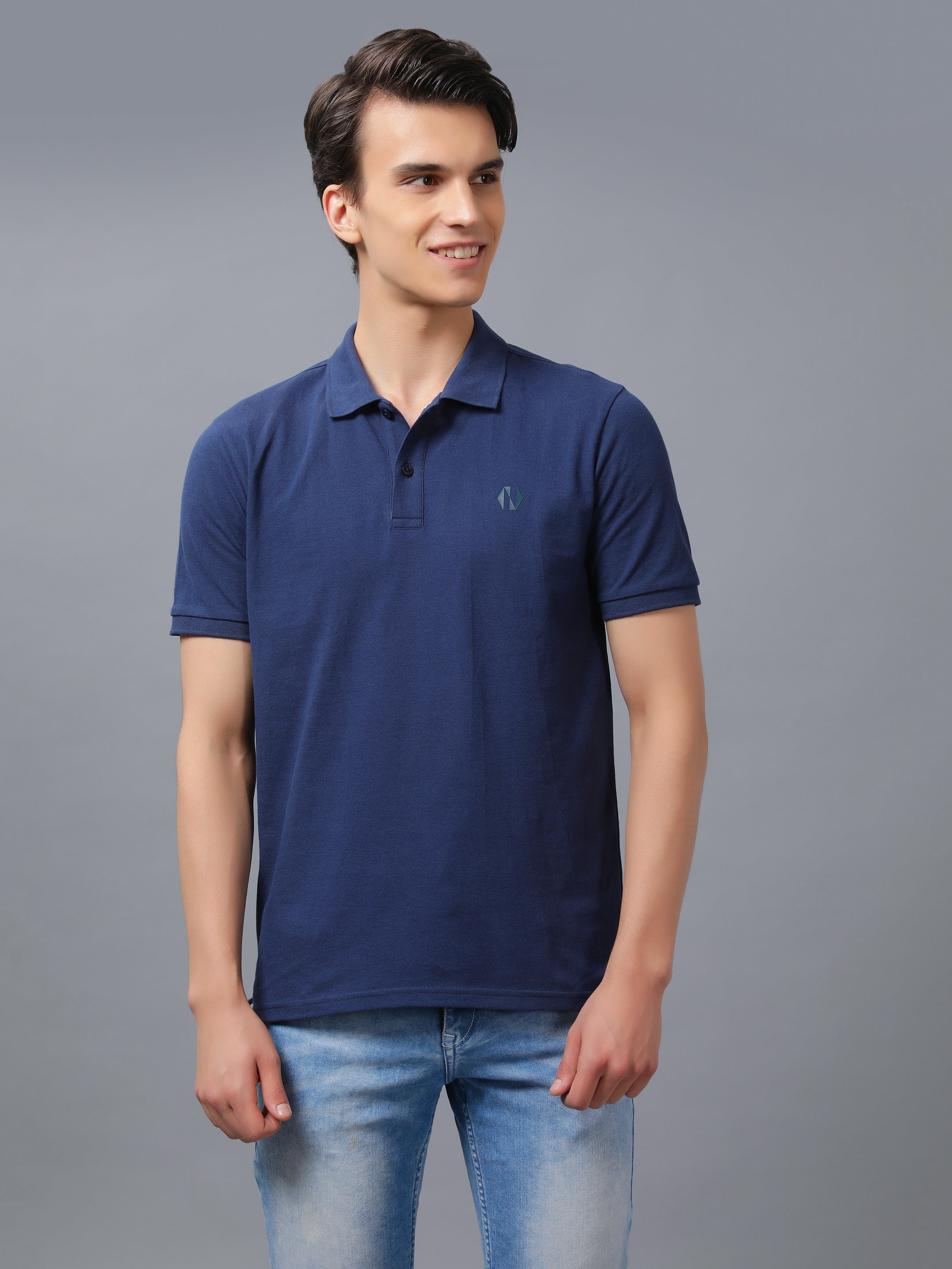 Nimble PURPLE Label Regular Polo T-shirt with Antibacterial Finish for Men