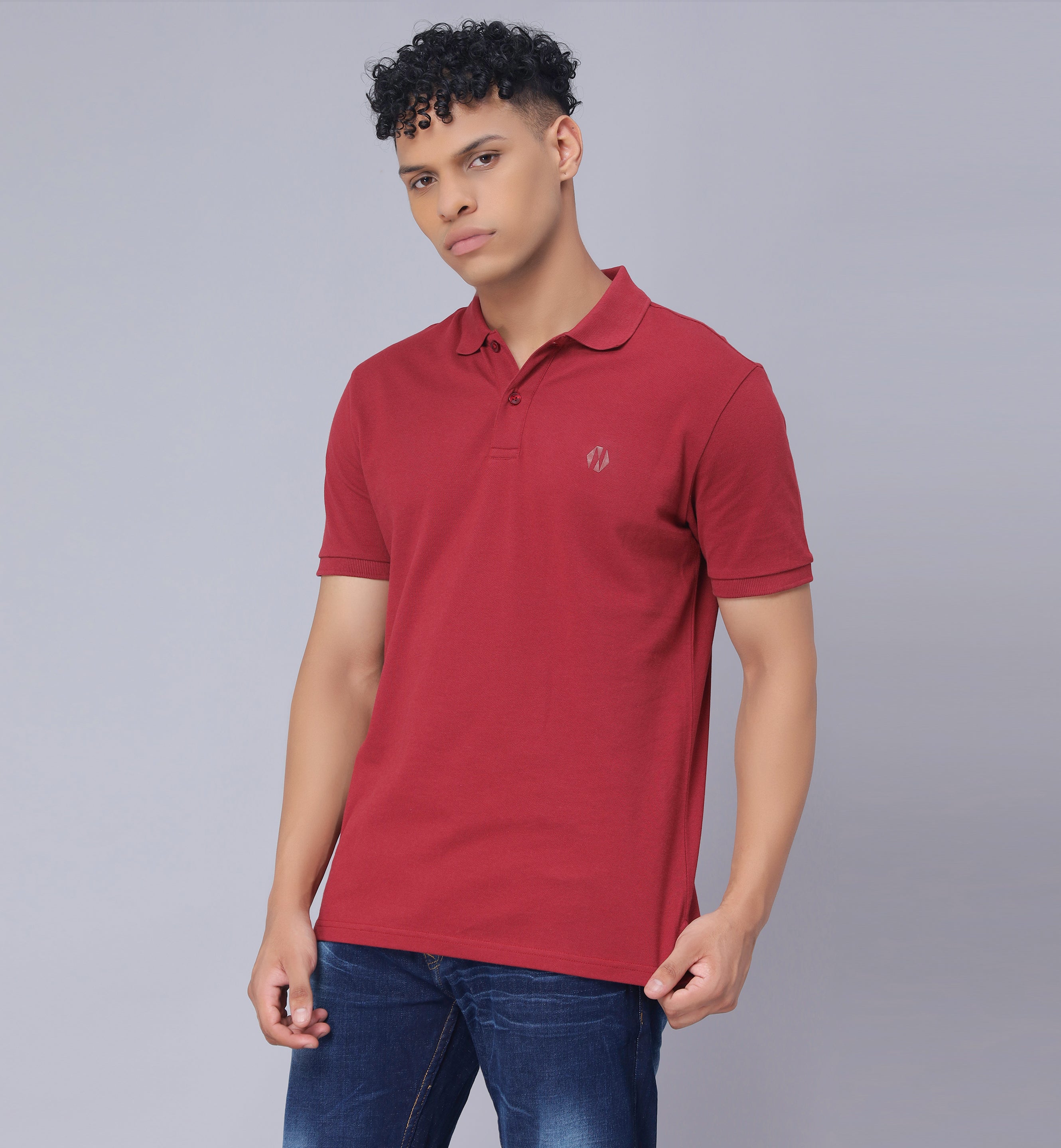 Nimble PURPLE Label Regular Polo T-shirt with Antibacterial Finish for Men