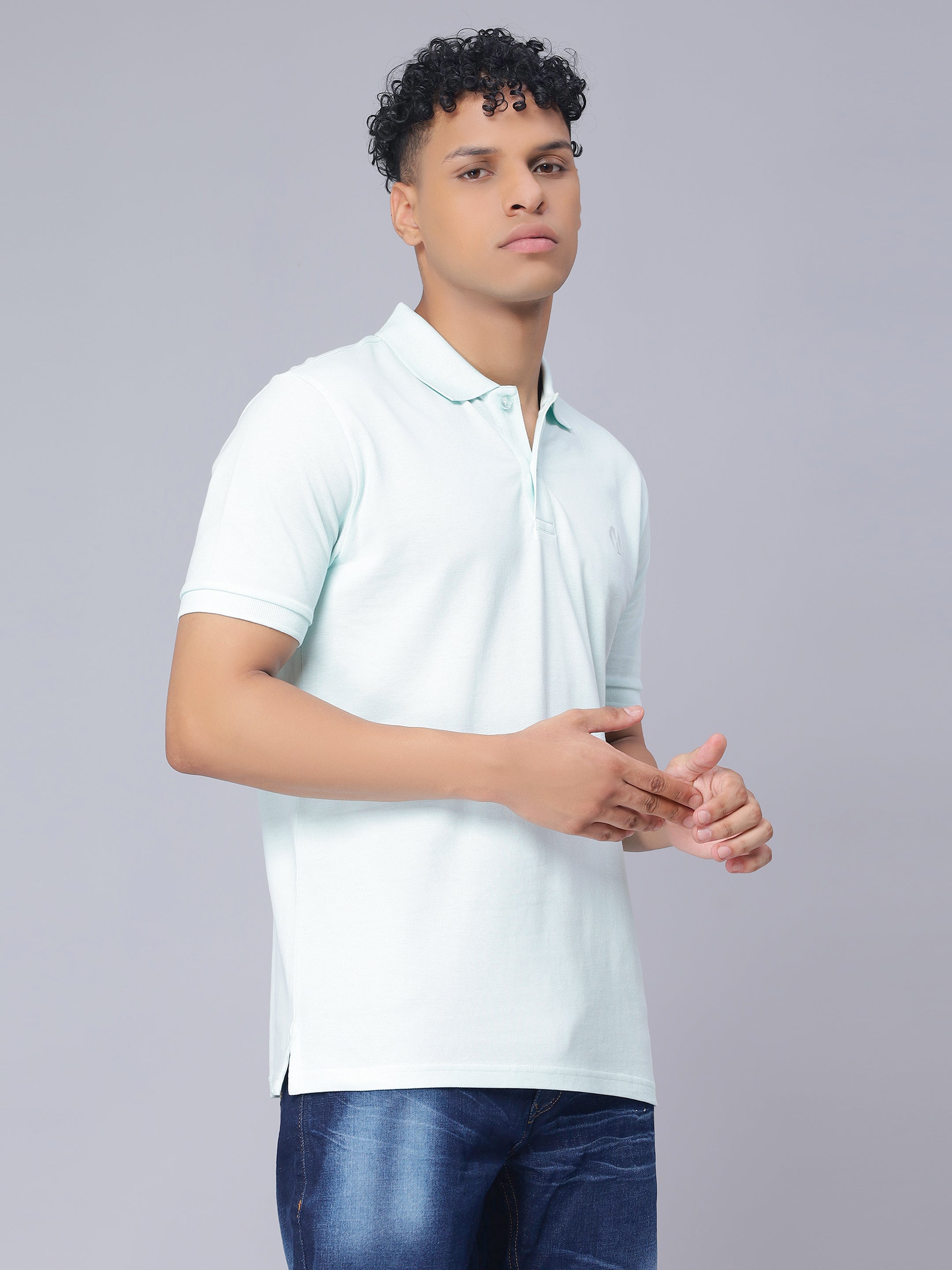 Nimble PURPLE Label Regular Polo T-shirt with Antibacterial Finish for Men