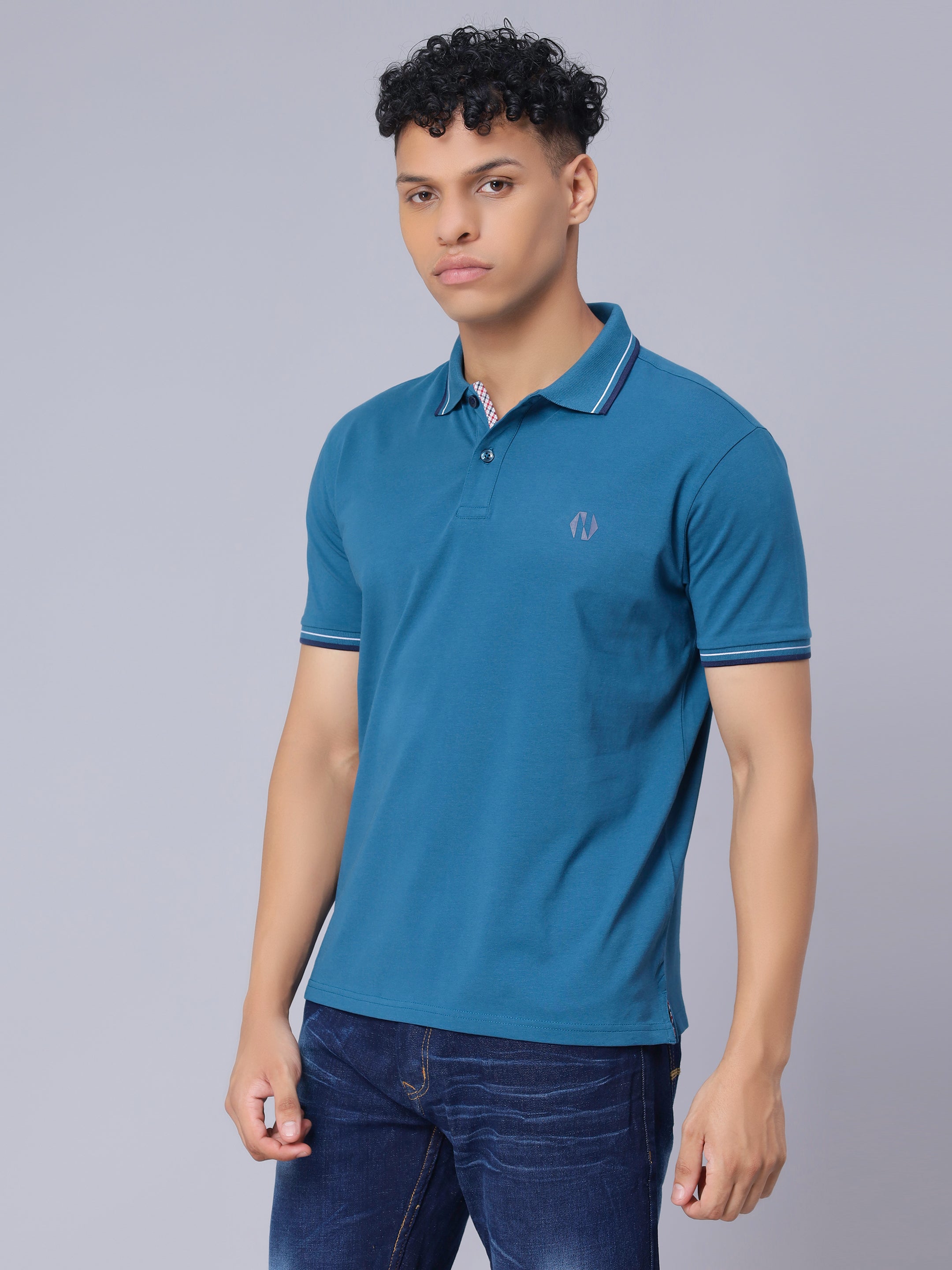 Nimble PURPLE Label Cotton Stretch Regular Polo T-shirt for Men