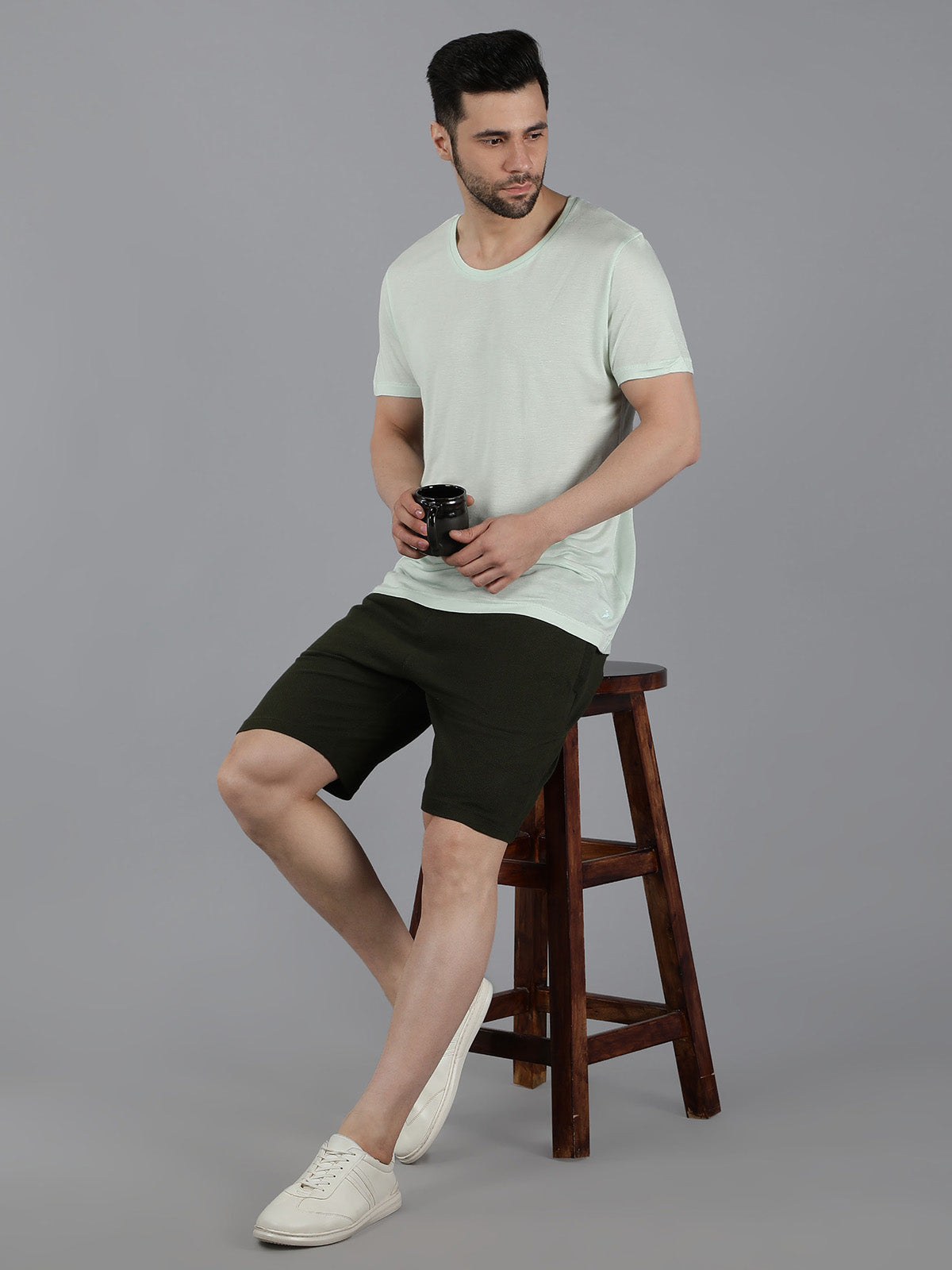 Premium Green T-Shirt & Shorts Co-Ord Set for Men